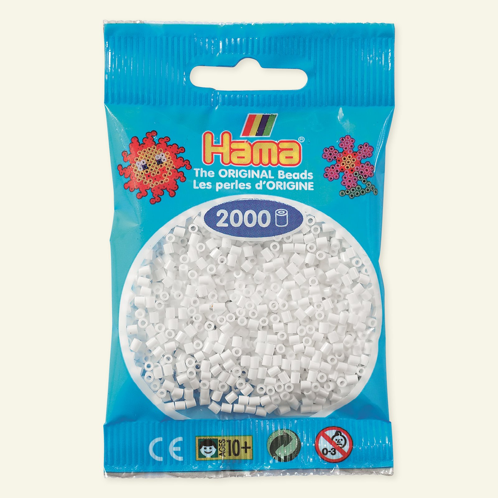 HAMA mini fuse beads 2000pcs white 28401_pack