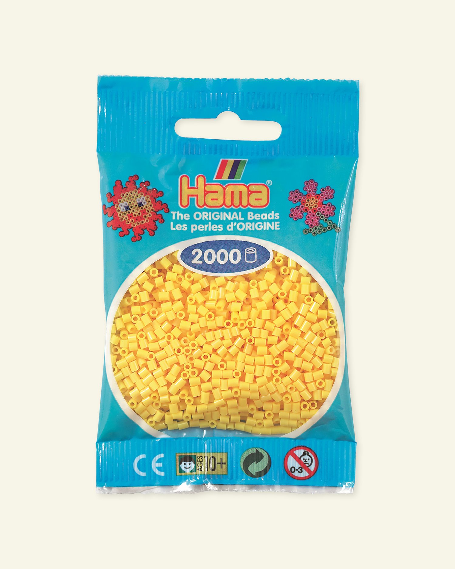 HAMA mini fuse beads 2000pcs yellow 28403_pack