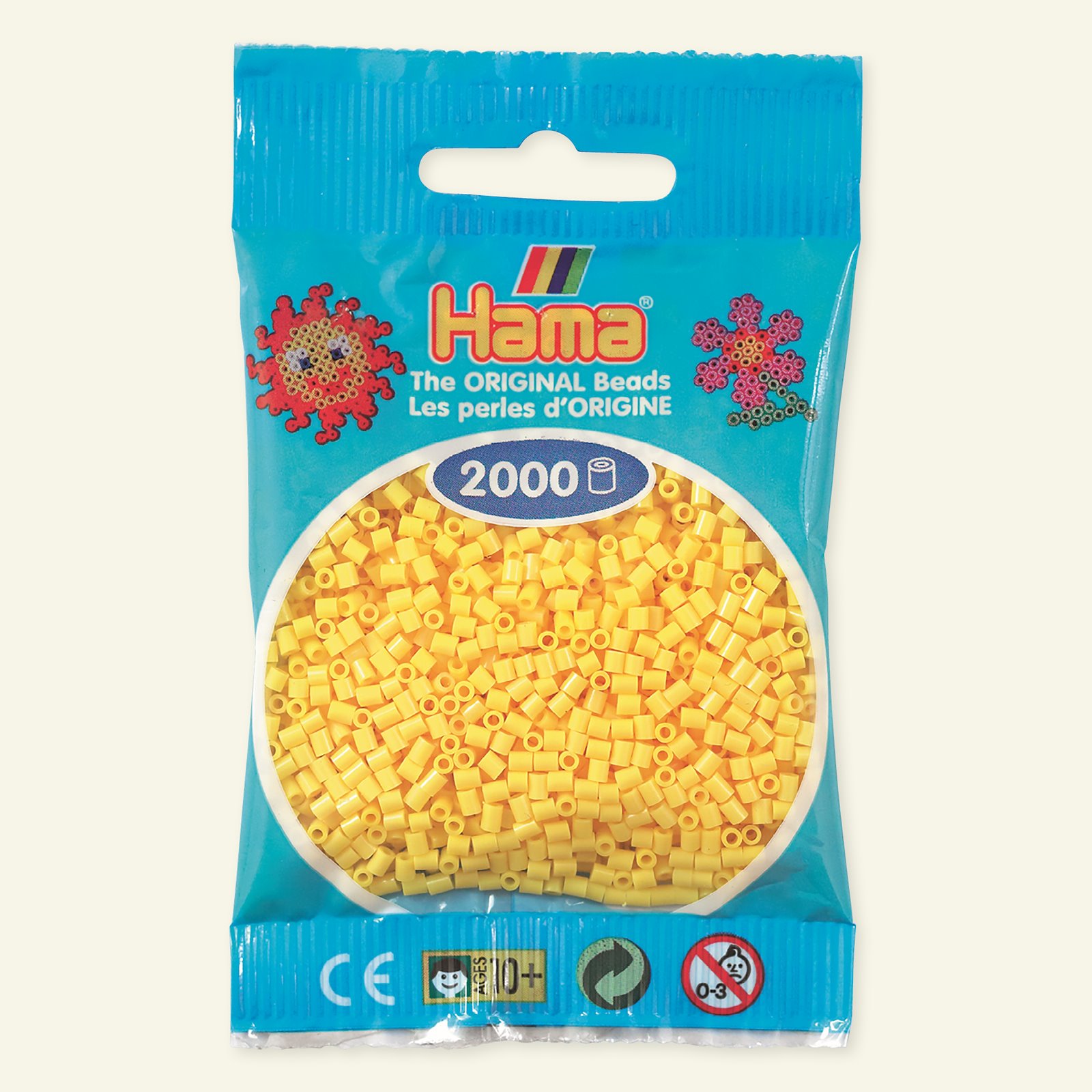 HAMA mini fuse beads 2000pcs yellow 28403_pack