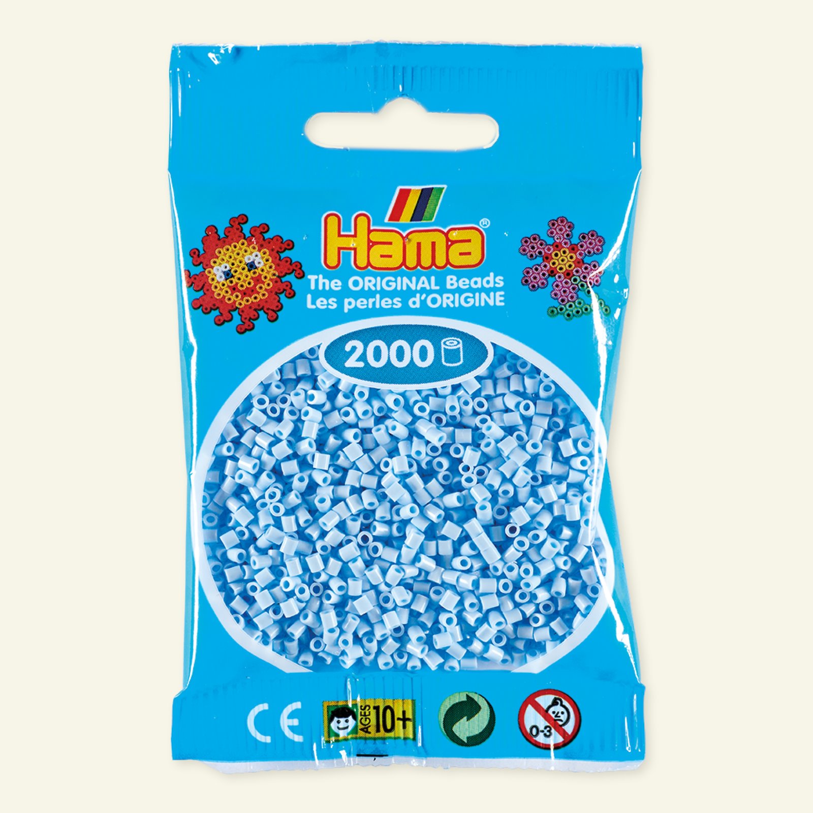 HAMA mini  pärla, 2000 st, isblå 28458_pack