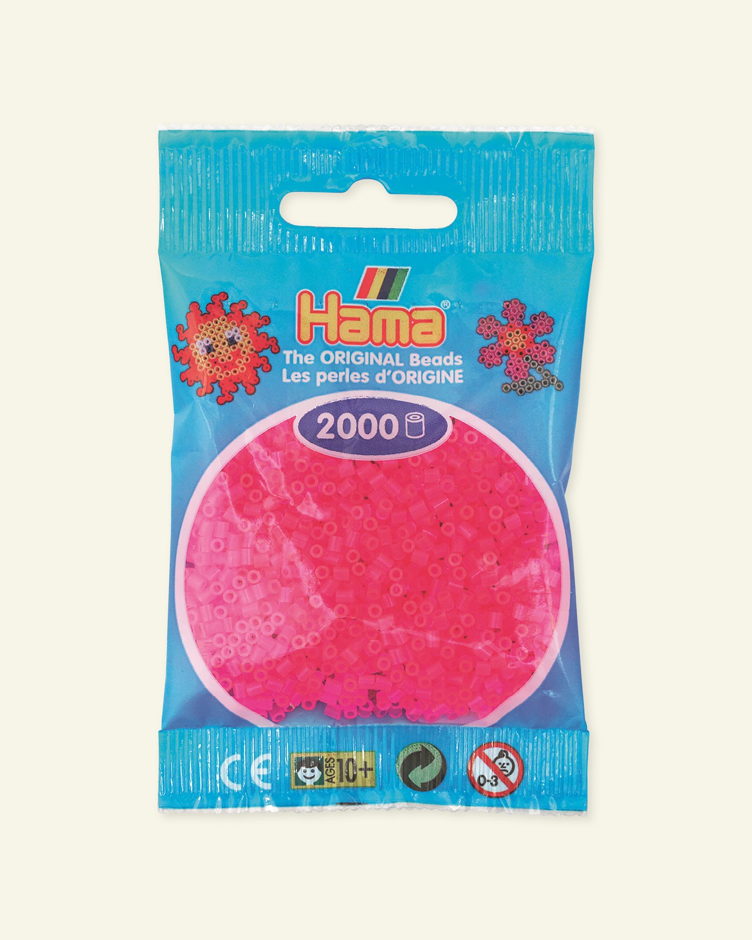 HAMA mini pärla, 2000 st,  neon fuschia 28430_pack