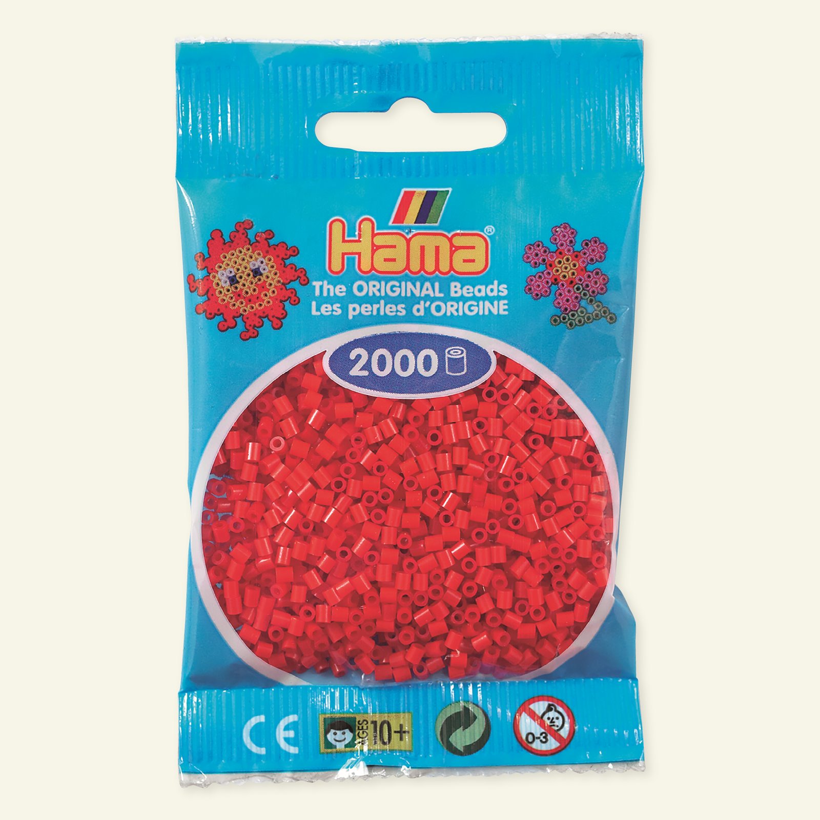HAMA mini pärla, 2000 st,  röd 28405_pack