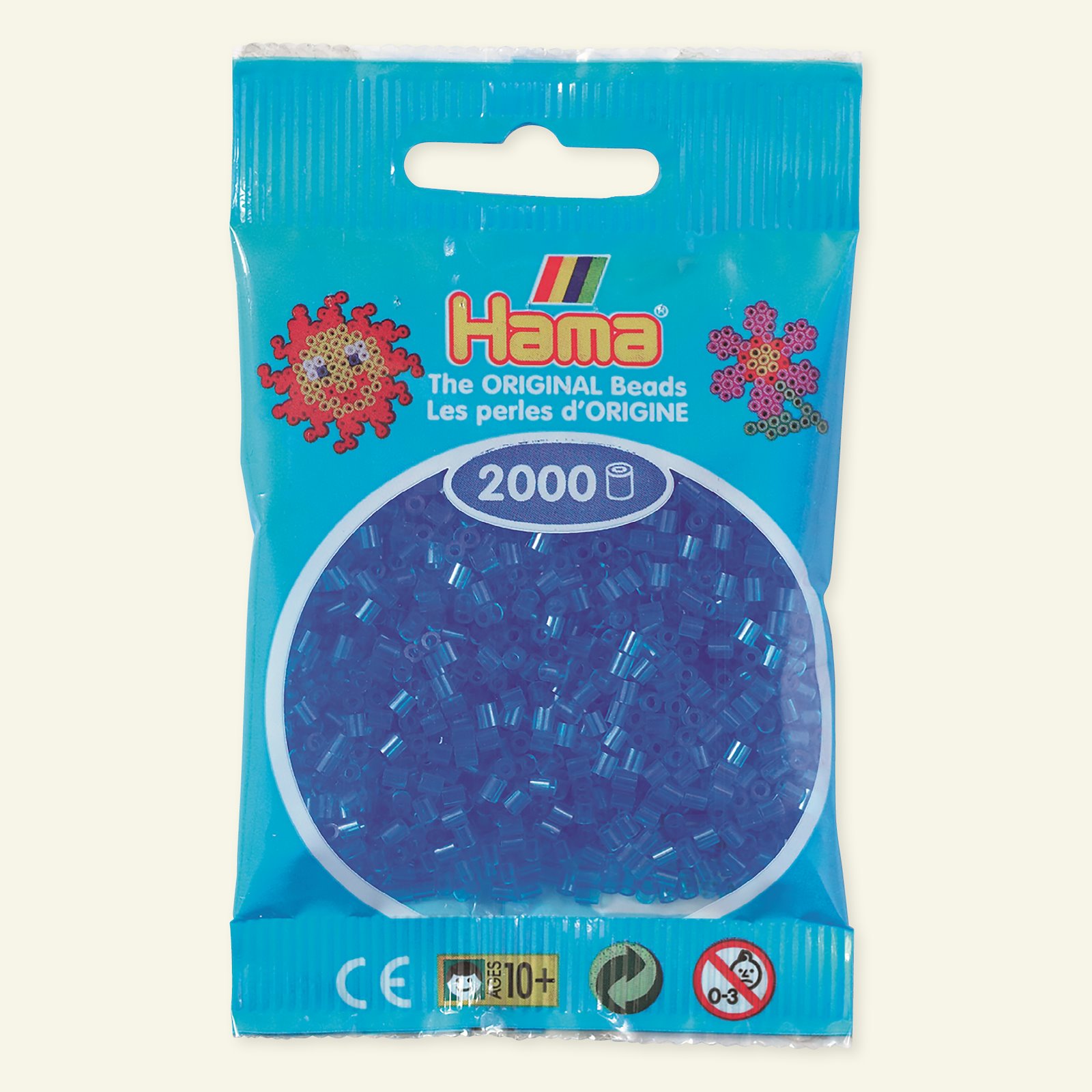 HAMA mini pärla, 2000 st,  transparent blå 28415_pack