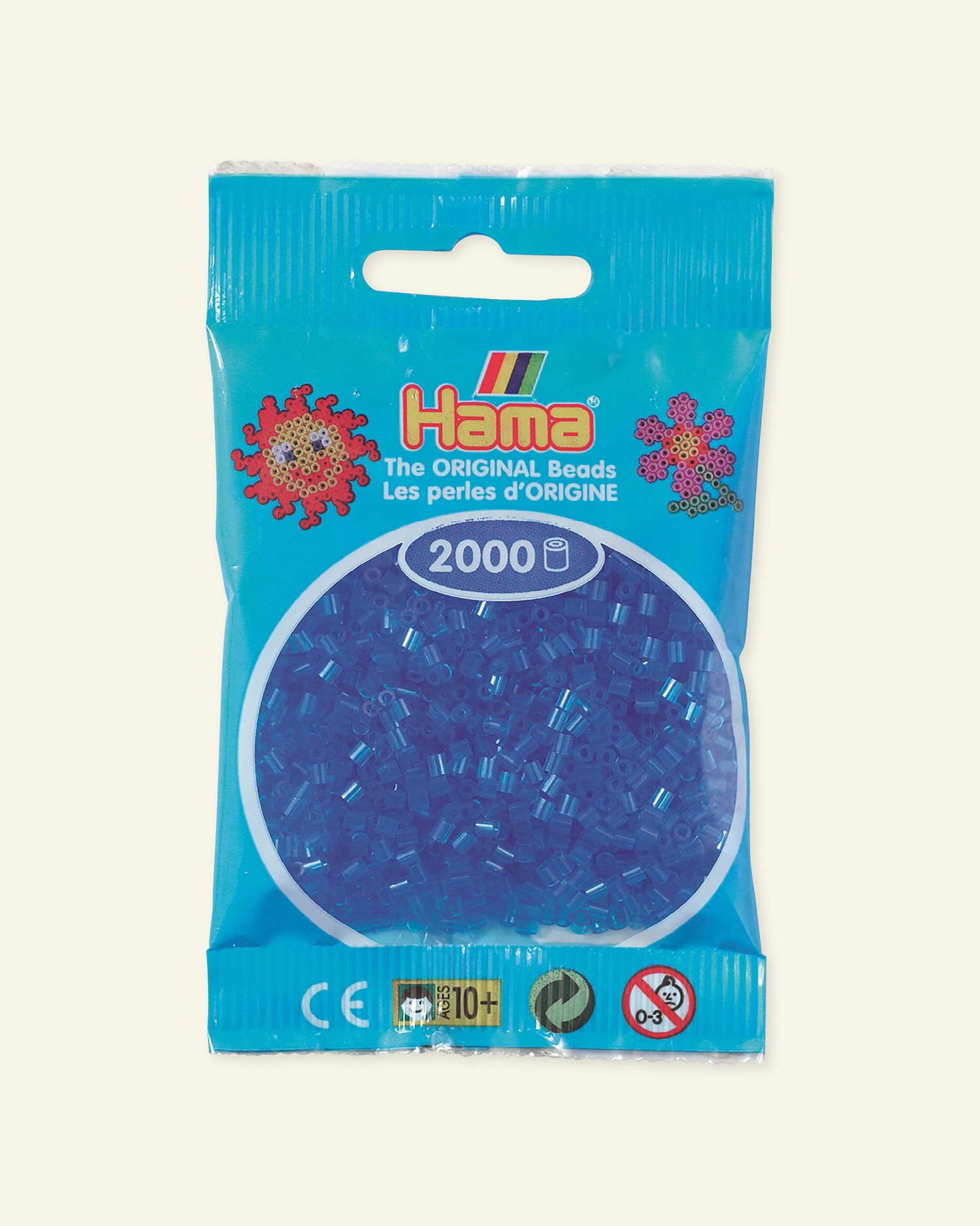 HAMA mini pärla, 2000 st,  transparent blå 28415_pack