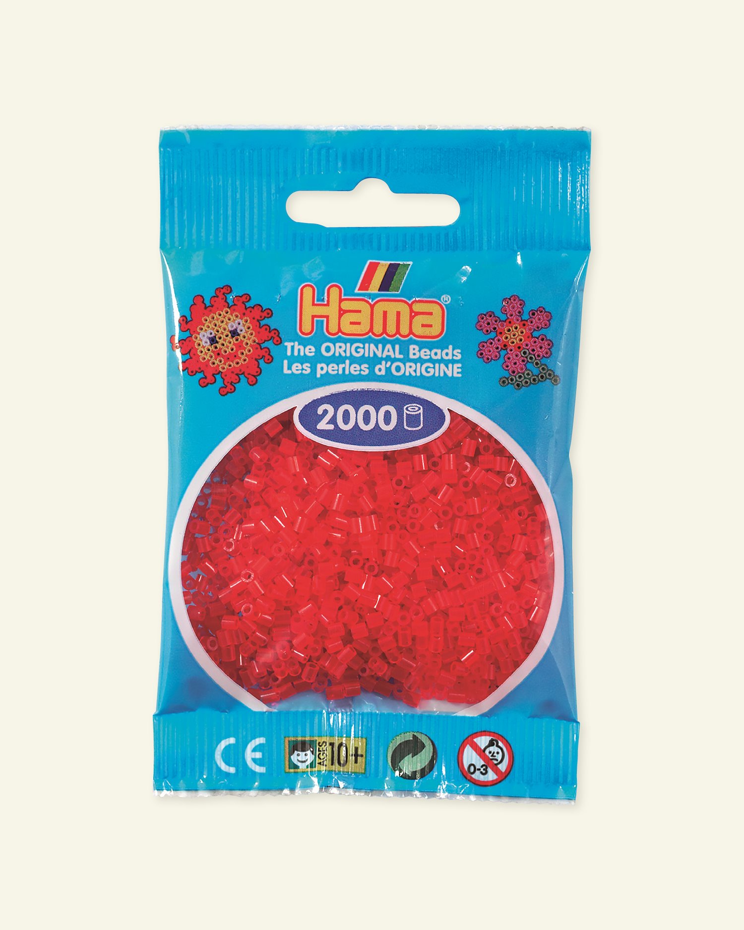 HAMA mini pärla, 2000 st,  transparent röd 28413_pack