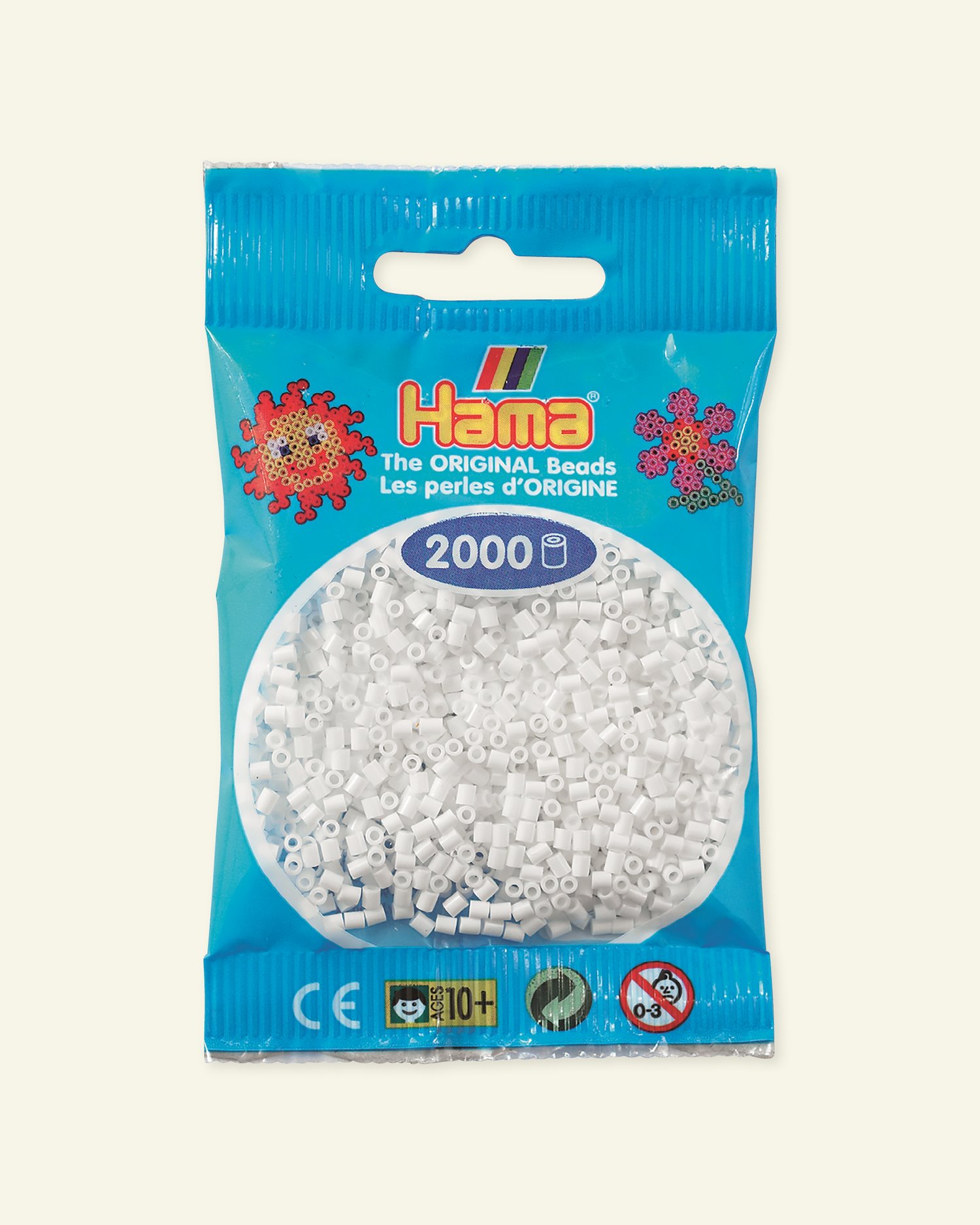 HAMA mini perler 2000stk hvit 28401_pack