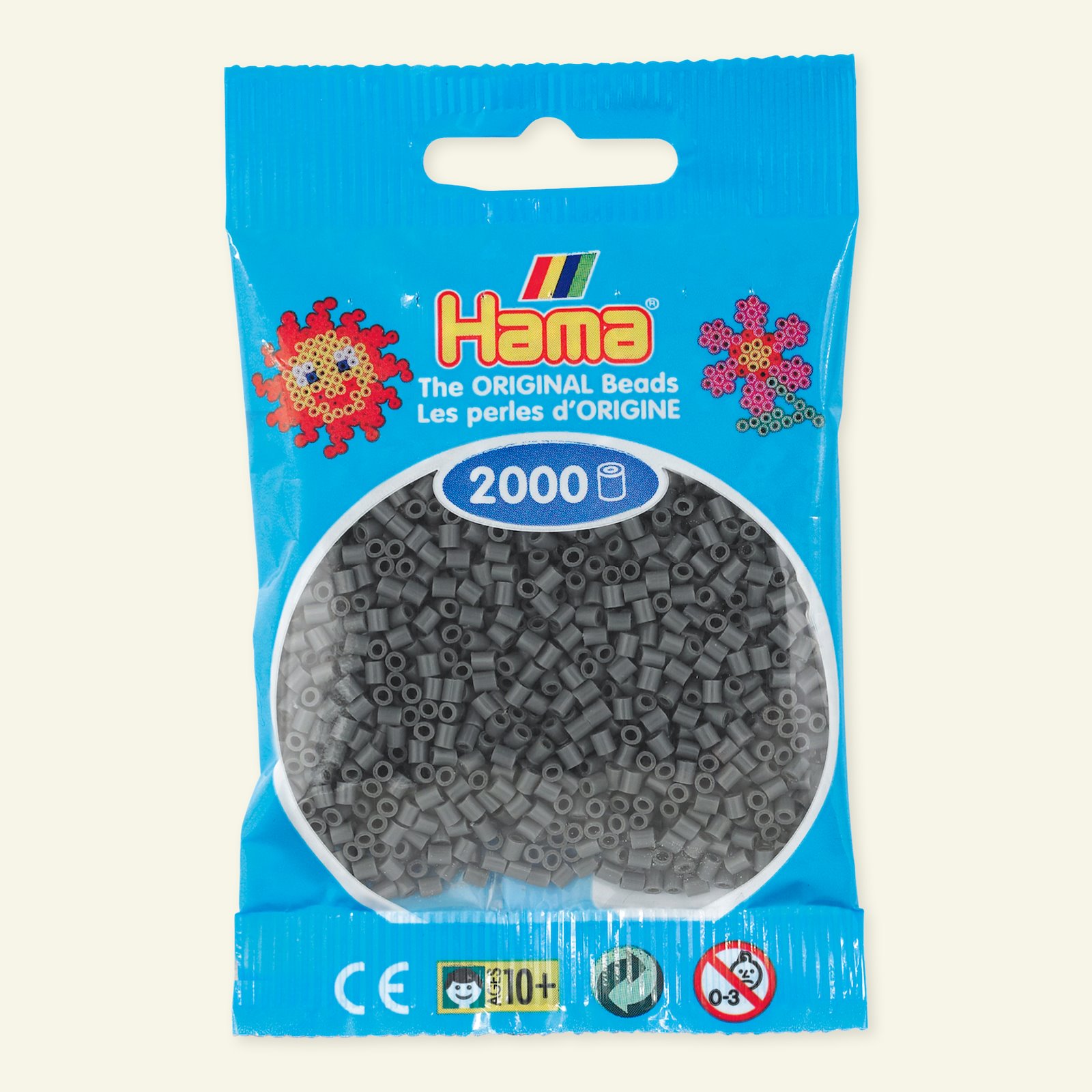 HAMA mini perler 2000stk mørkegrå 28447_pack