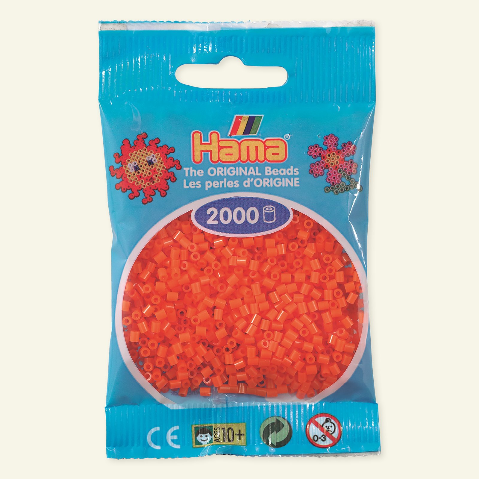 HAMA mini perler 2000stk orange 28404_pack