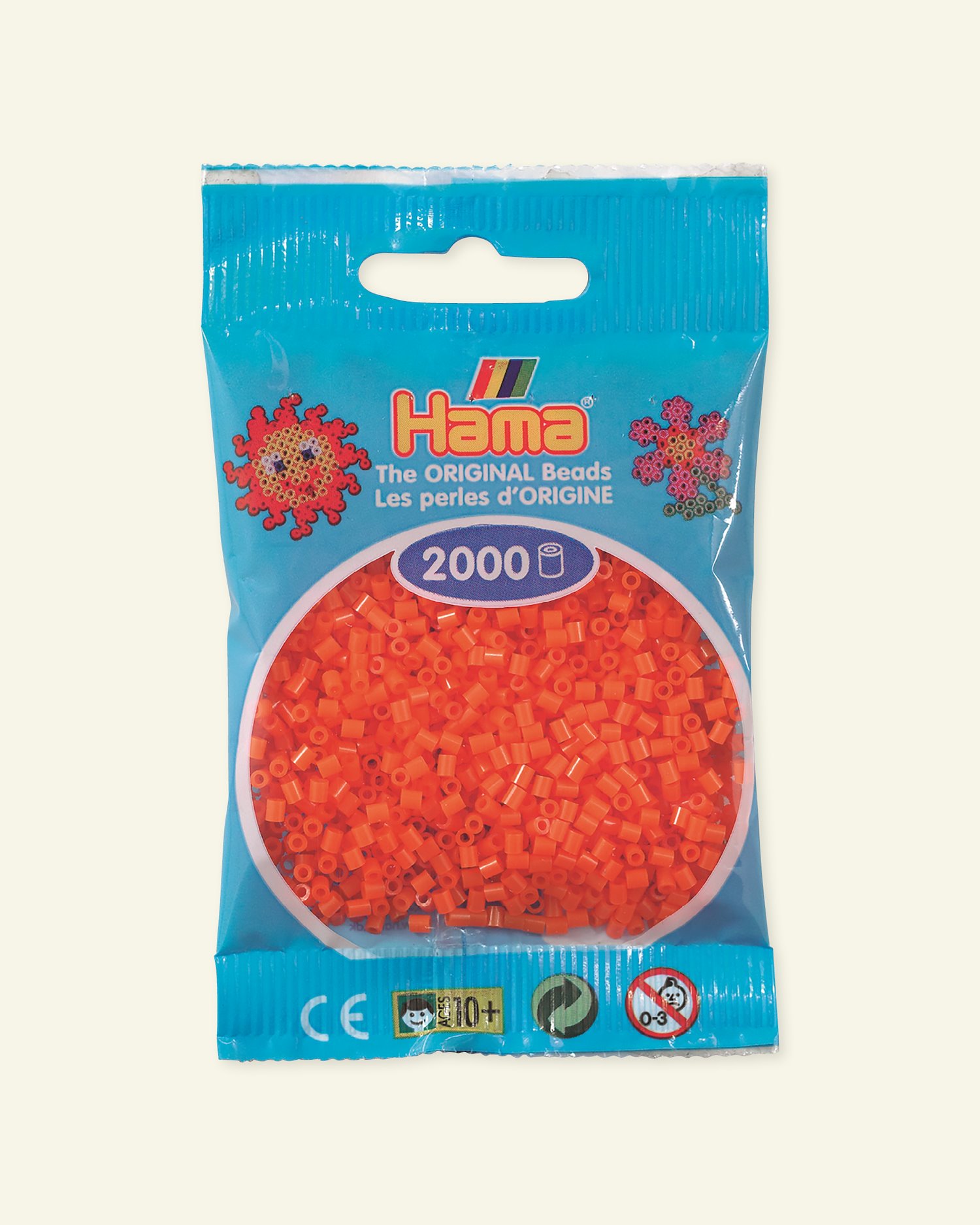 HAMA mini perler 2000stk orange 28404_pack