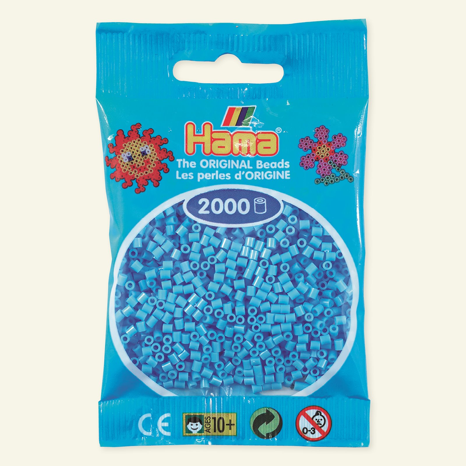 HAMA mini perler 2000stk pastel blå 28441_pack