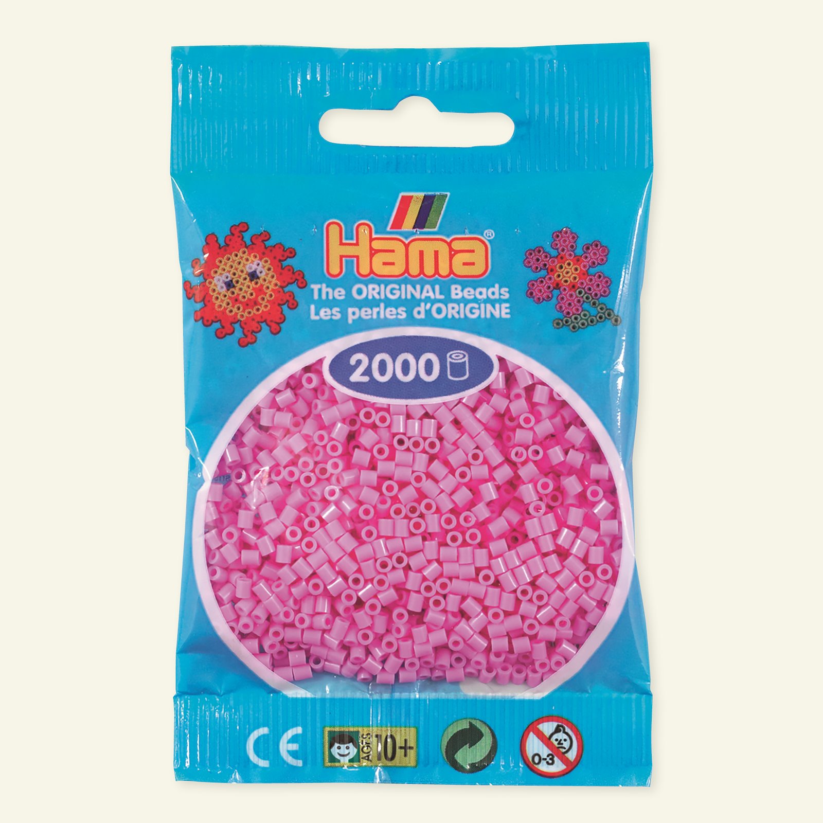 HAMA mini perler 2000stk pastel pink 28443_pack