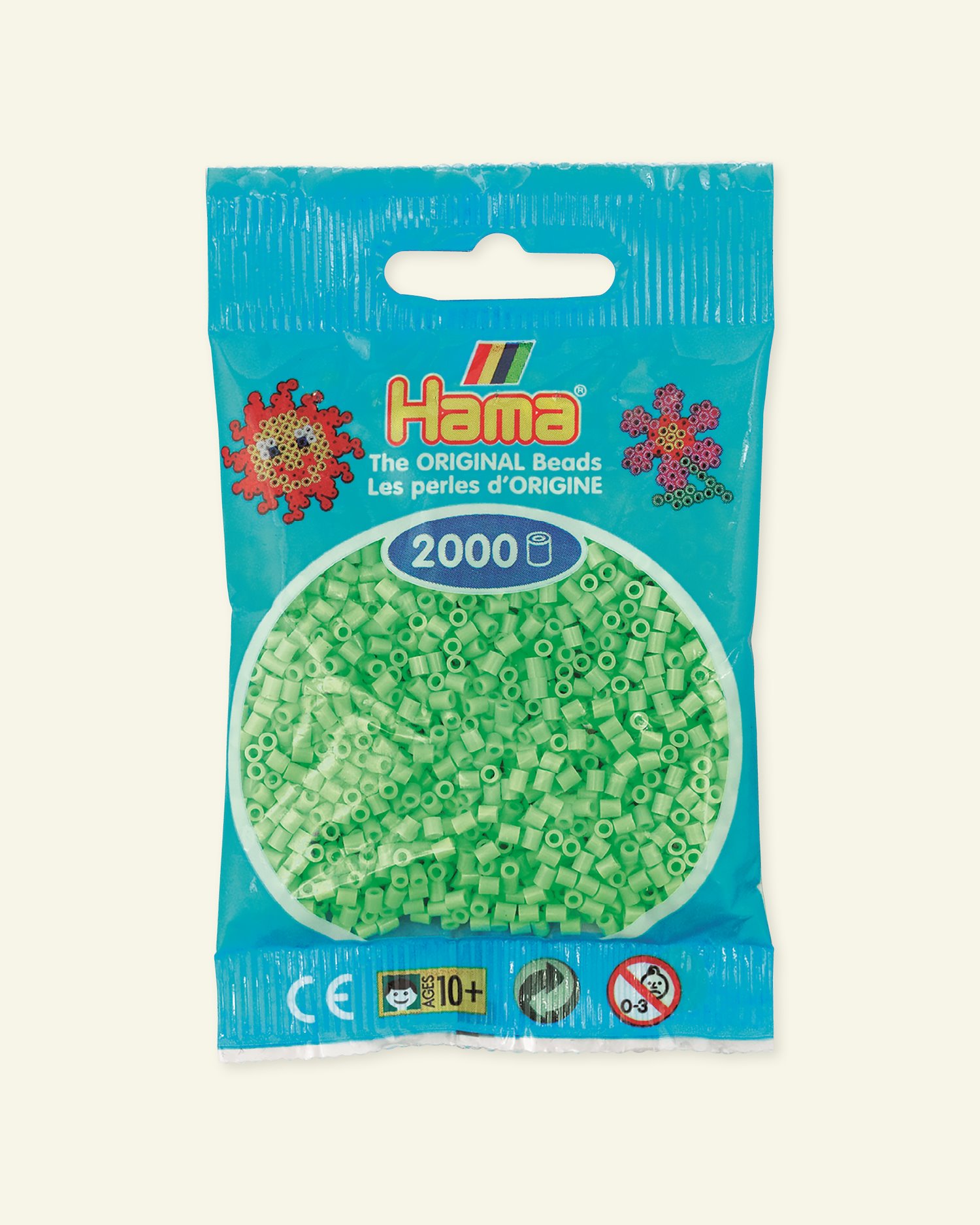 HAMA mini perler 2000stk pastell grønn 28442_pack