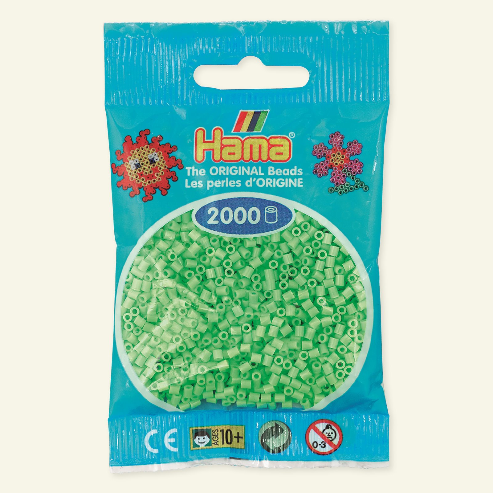 HAMA mini perler 2000stk pastell grønn 28442_pack