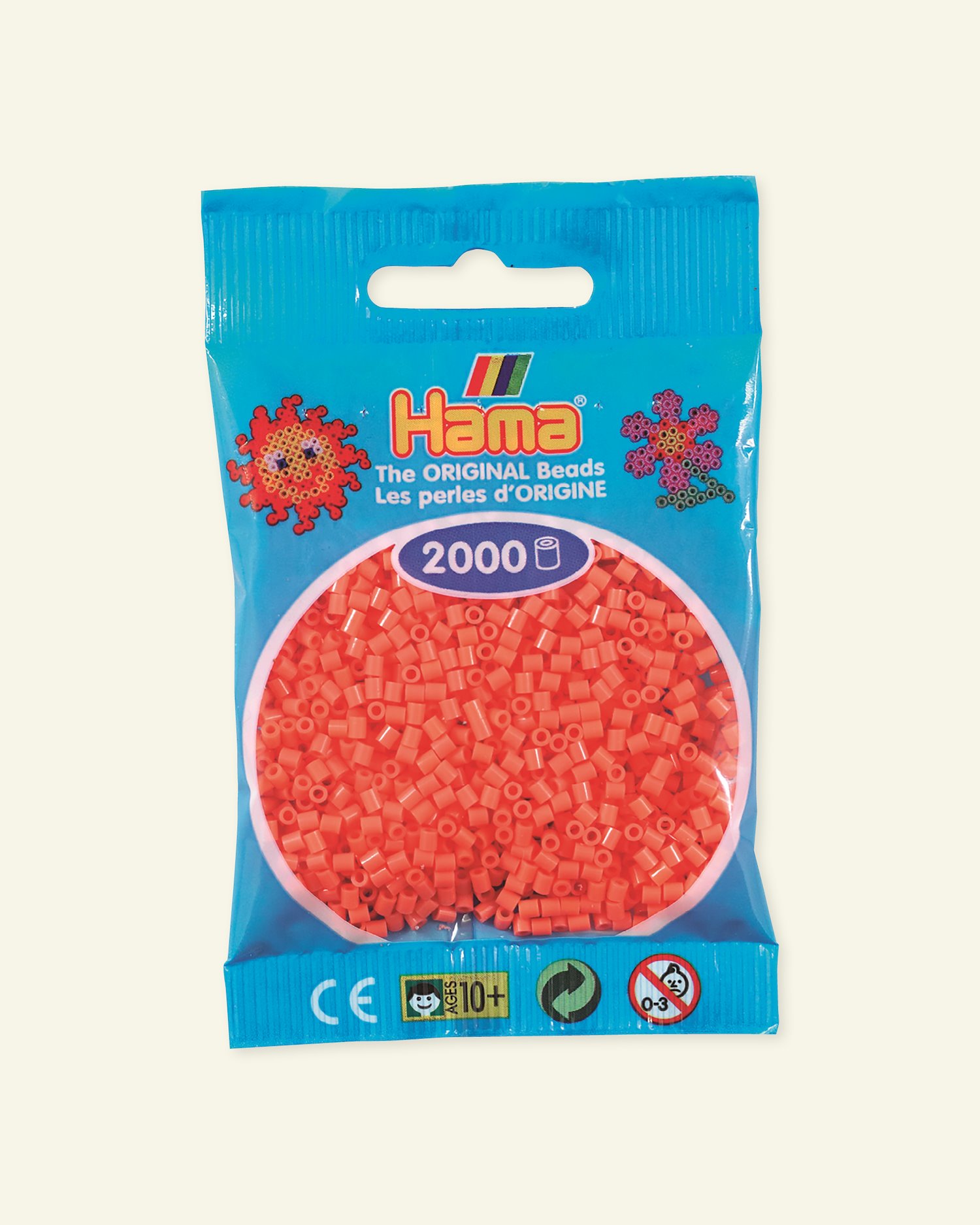 HAMA mini perler 2000stk pastell rød 28439_pack