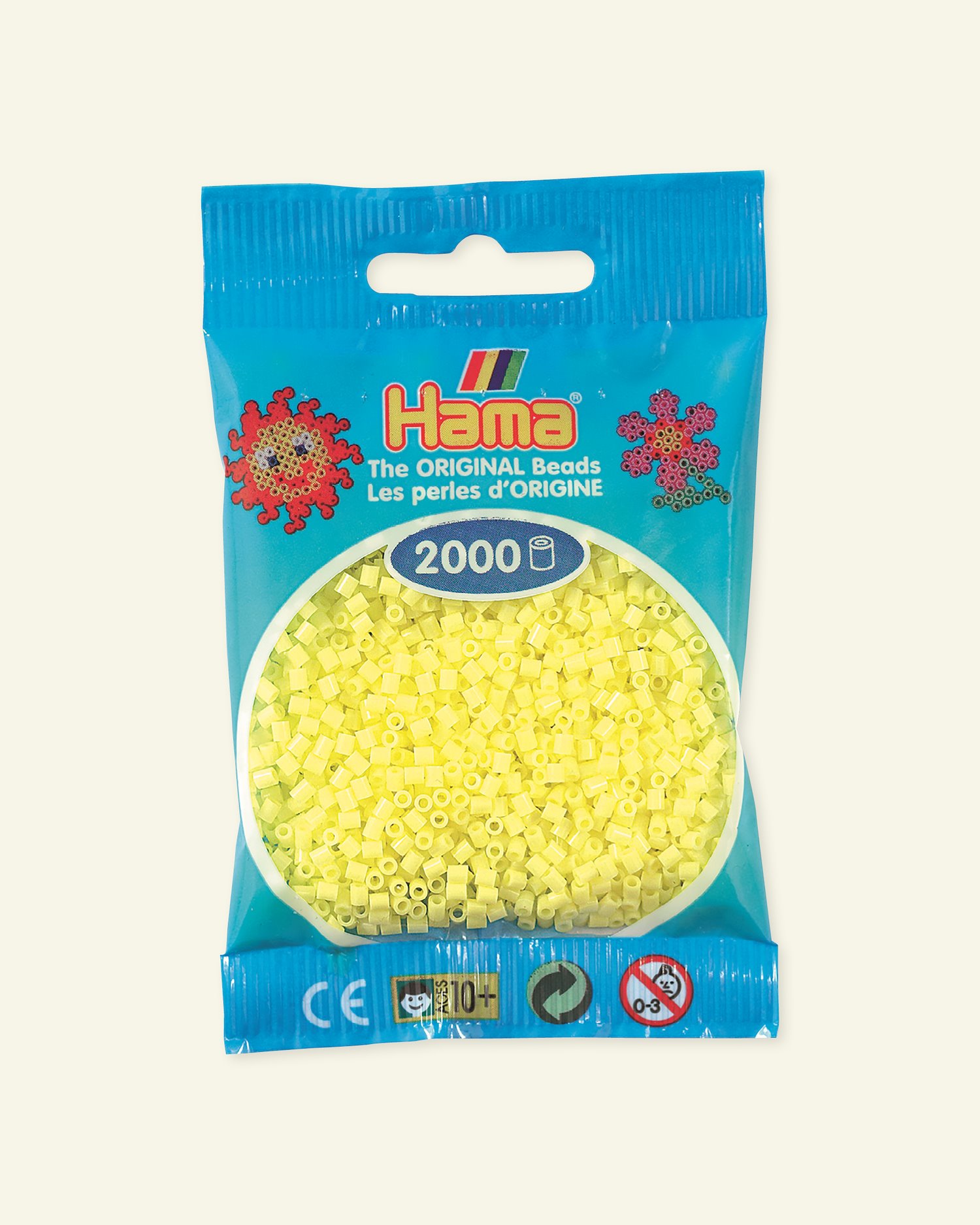 HAMA Miniperlen 2000 Stk. pastel gelb 28438_pack
