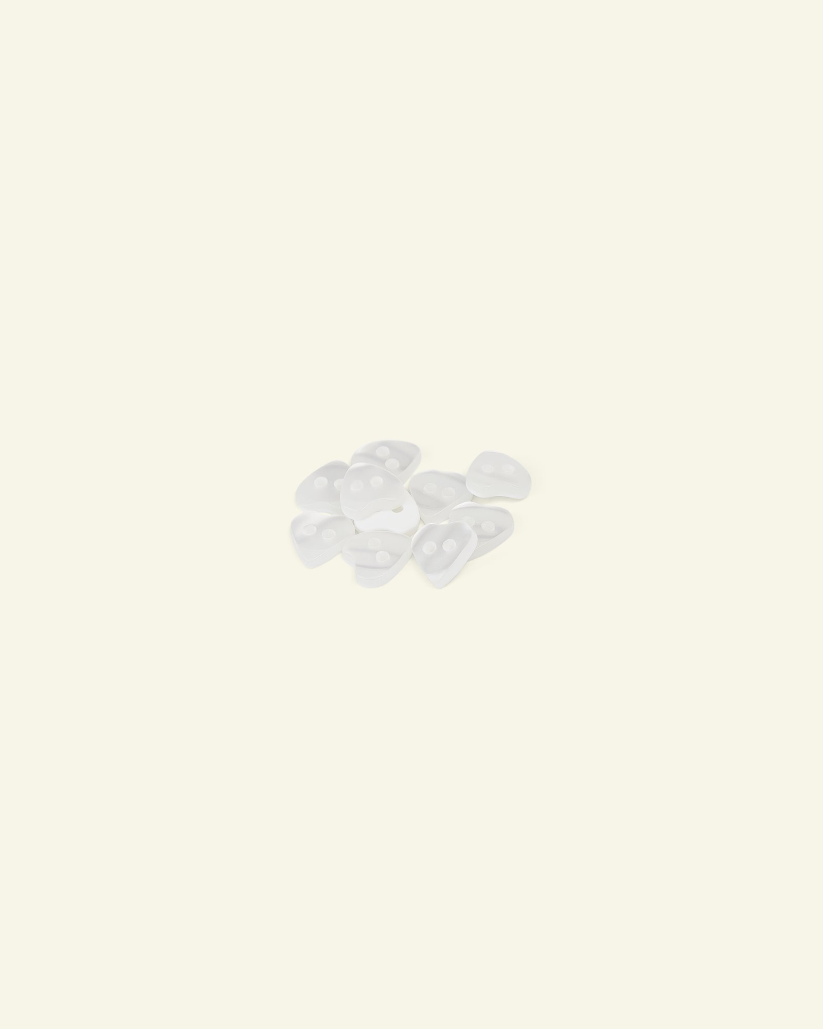 Herzknopf, 2-Loch 10mm Weiß, 10 St. 33025_pack