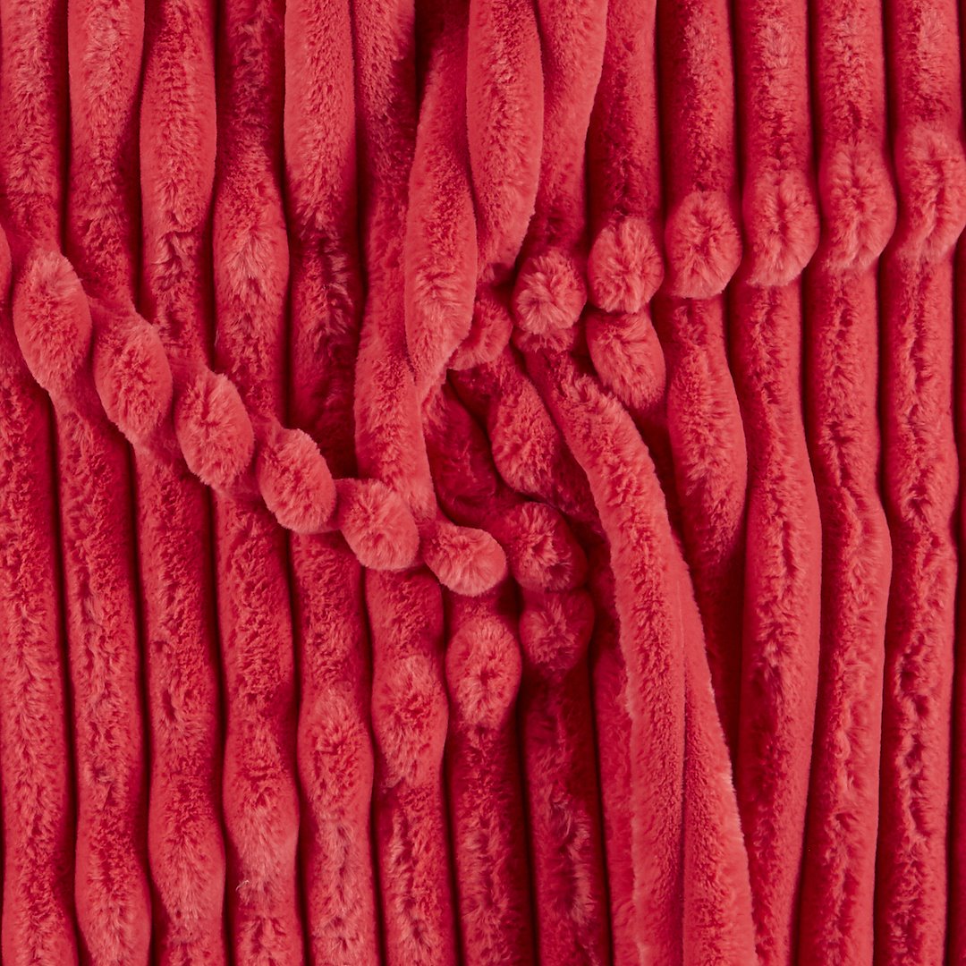 Billede af Imiteret pels m fløjs struktur rød