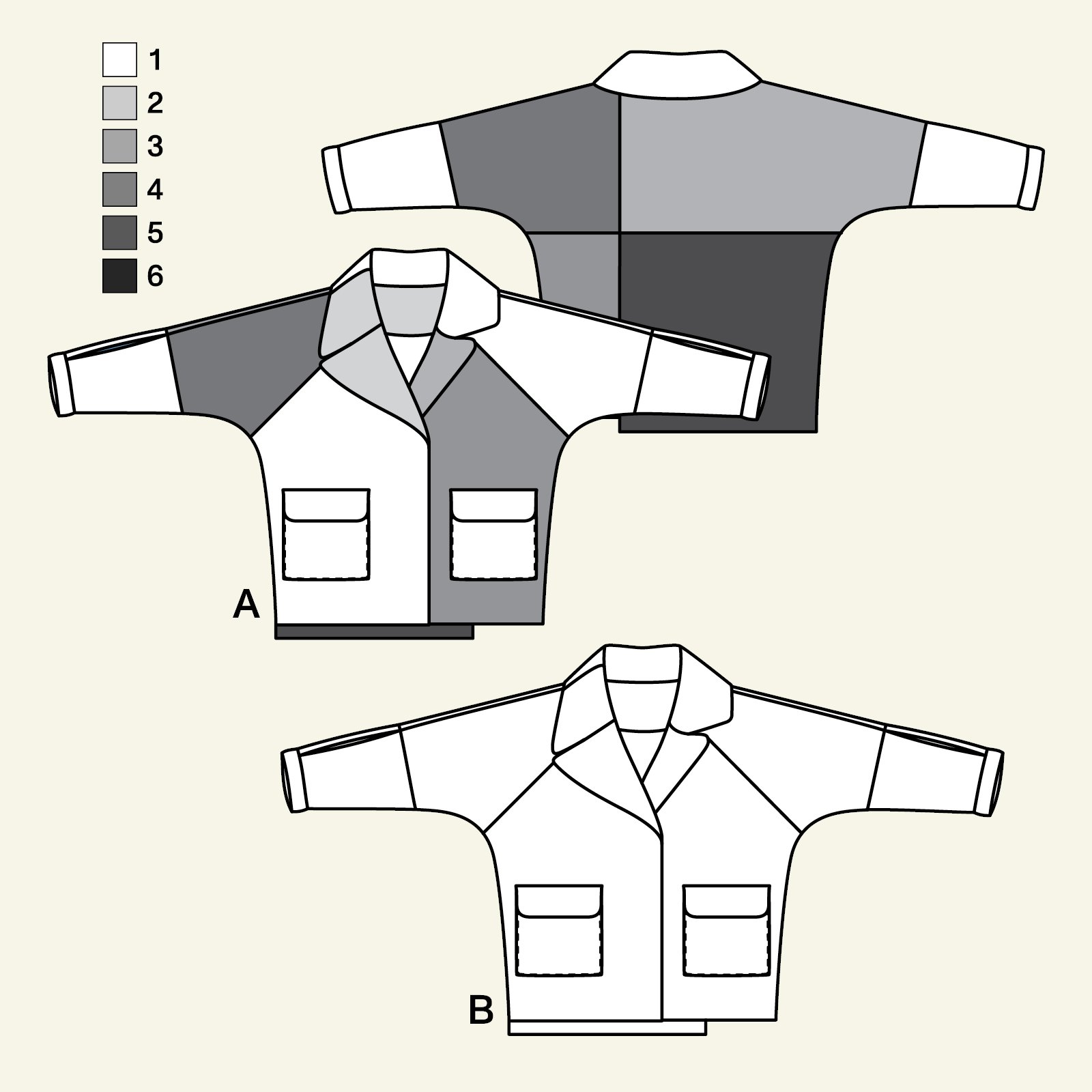 Jacket with asymmetric collar, L p24053000_p24053001_p24053002_p24053003_p24053004_pack_b