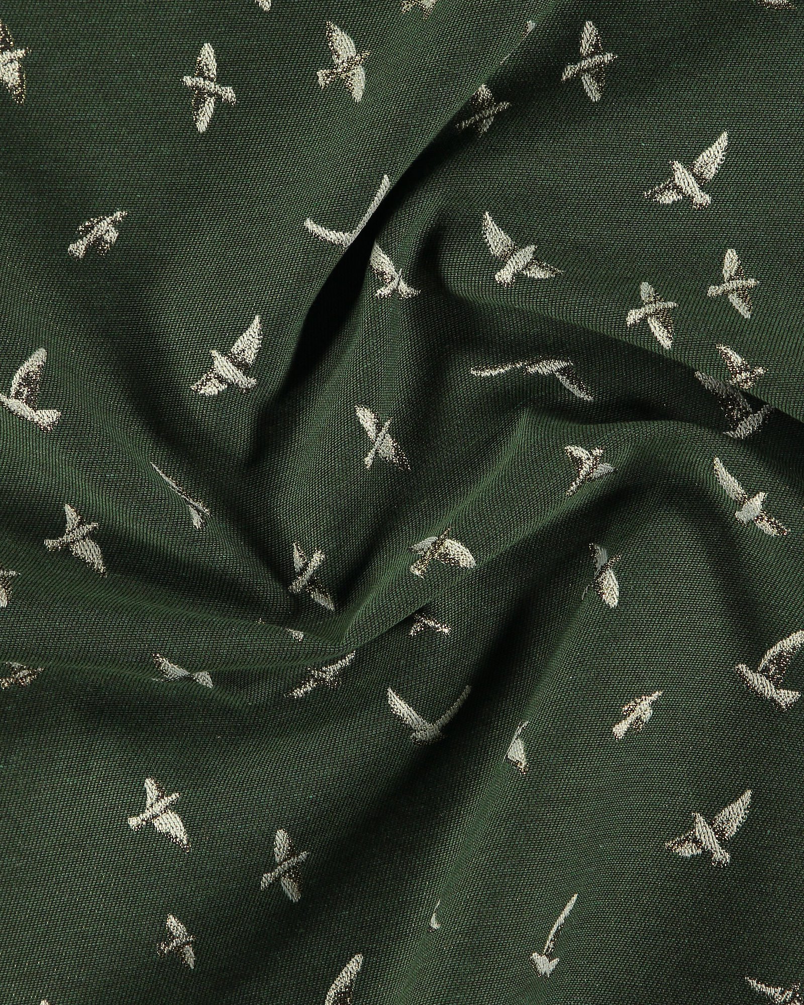Jacquard green/gold lurex with birds 803848_pack
