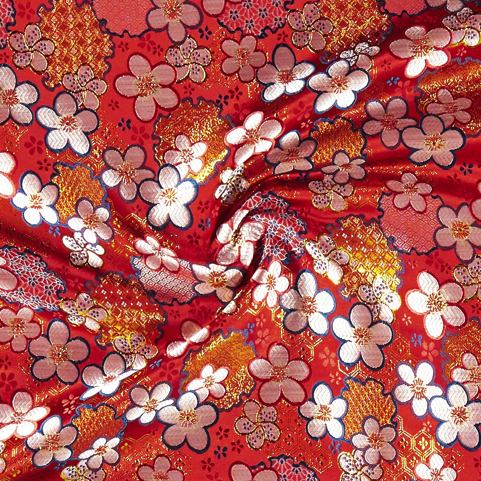 Jacquard satin red with flowers 670276_pack