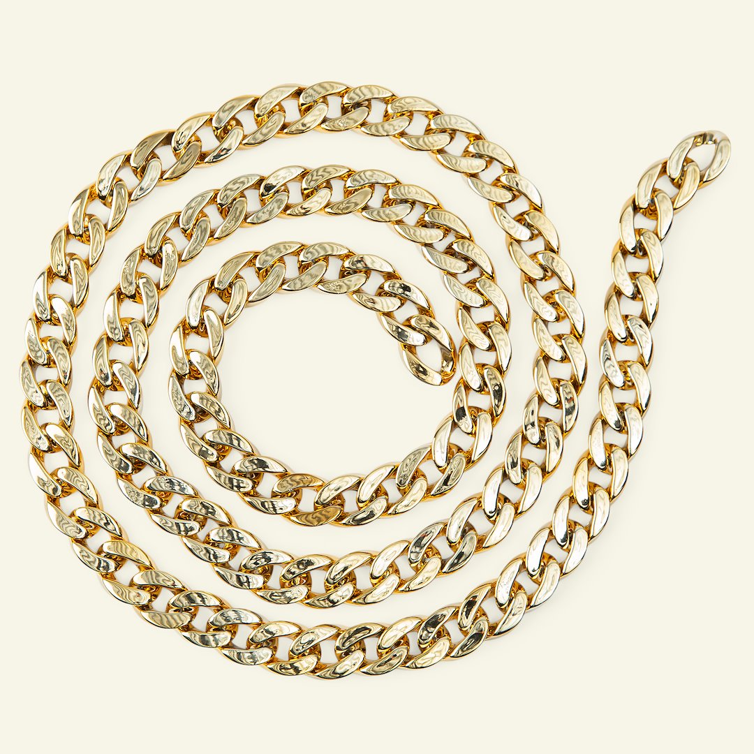 Se Kæde polyester 20mm guldfarvet 150cm hos Selfmade