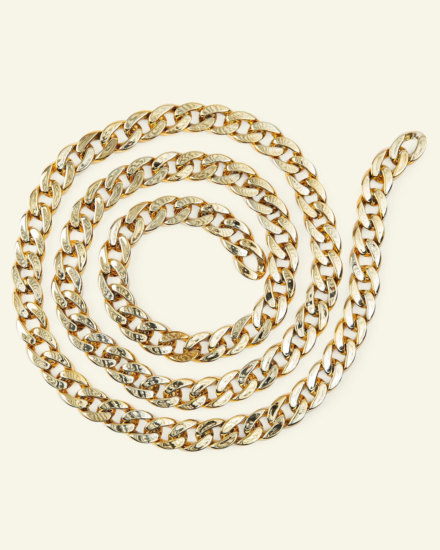 Kæde polyester 20mm guldfarvet 150cm 38101_pack