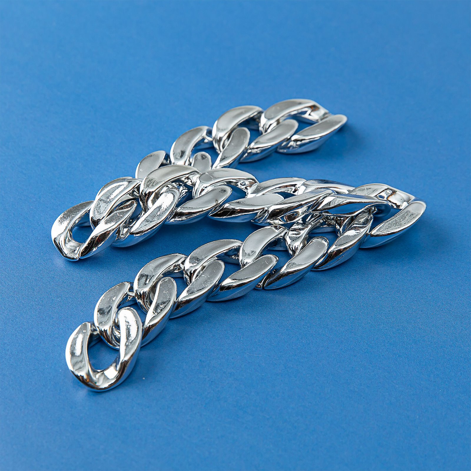 Kæde polyester 20mm sølvfarvet 150cm 38100_sskit
