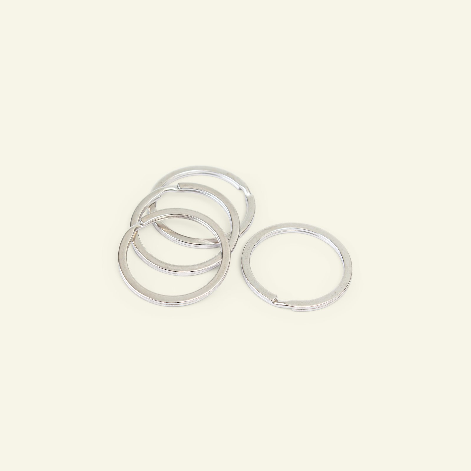 Key ring flat 35/30mm silver color 4pcs 45702_pack