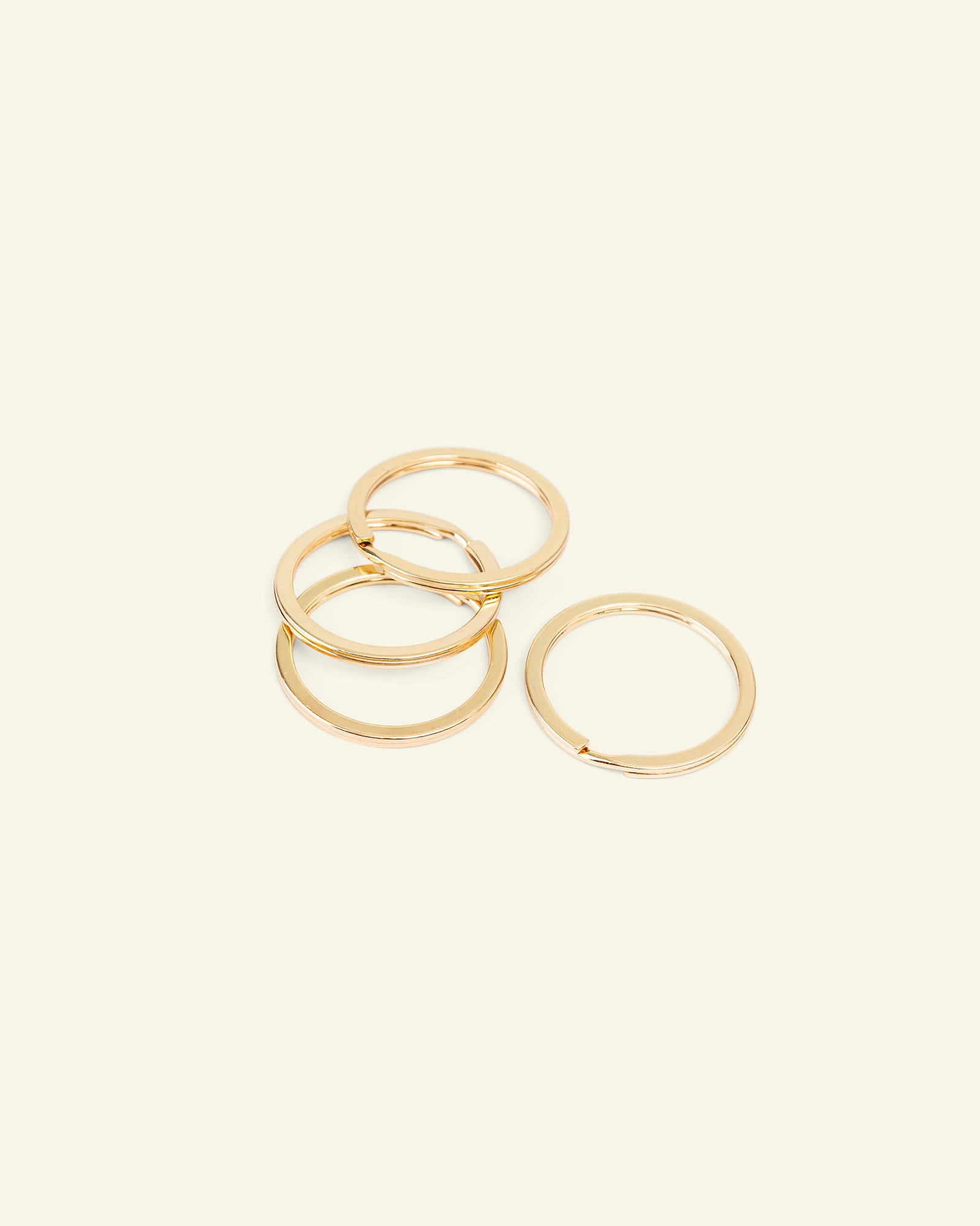 Key ring flat metal 35/30mm gold 4pcs 45703_pack