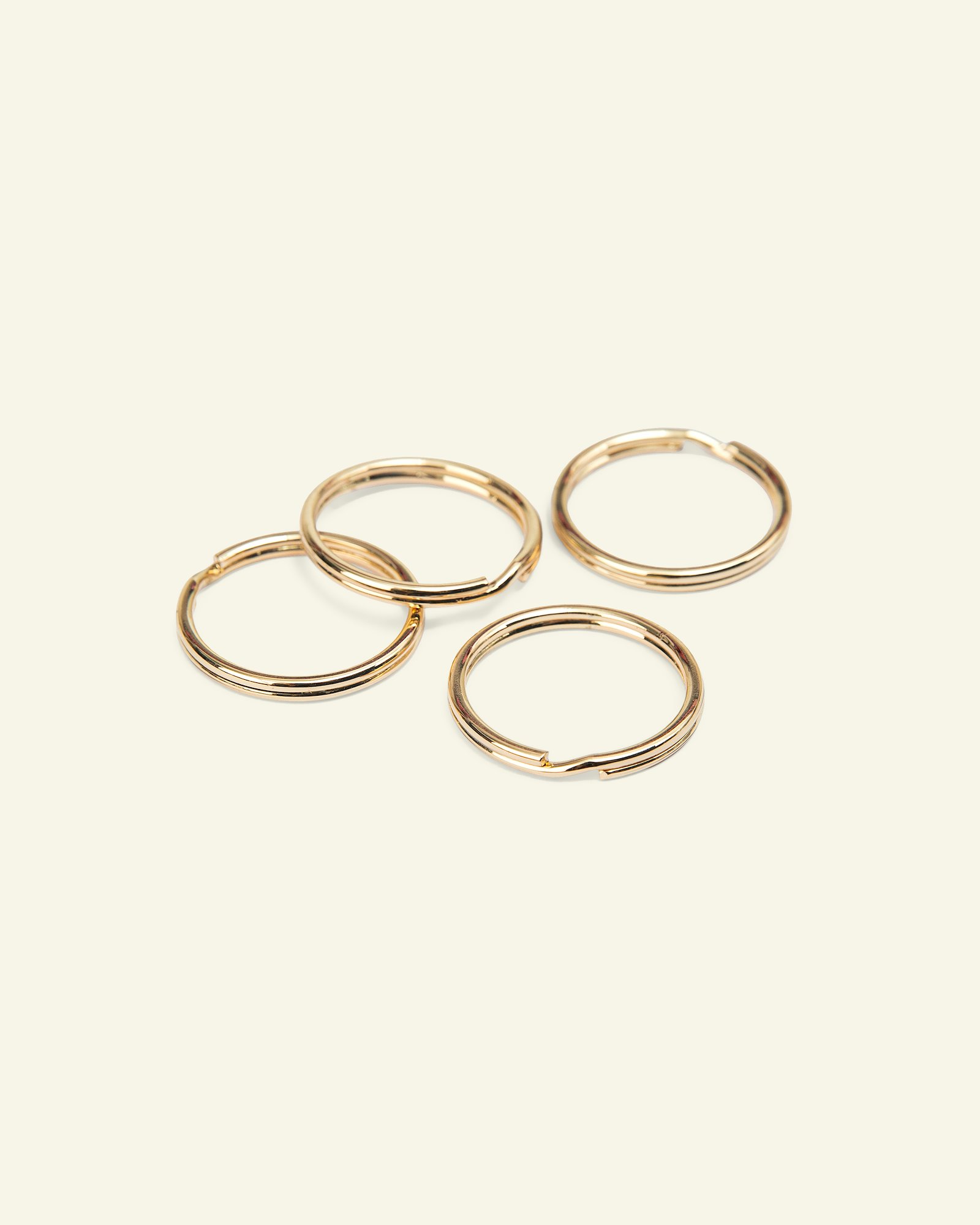 Key ring round metal 29/25mm gold 4pcs 45701_pack
