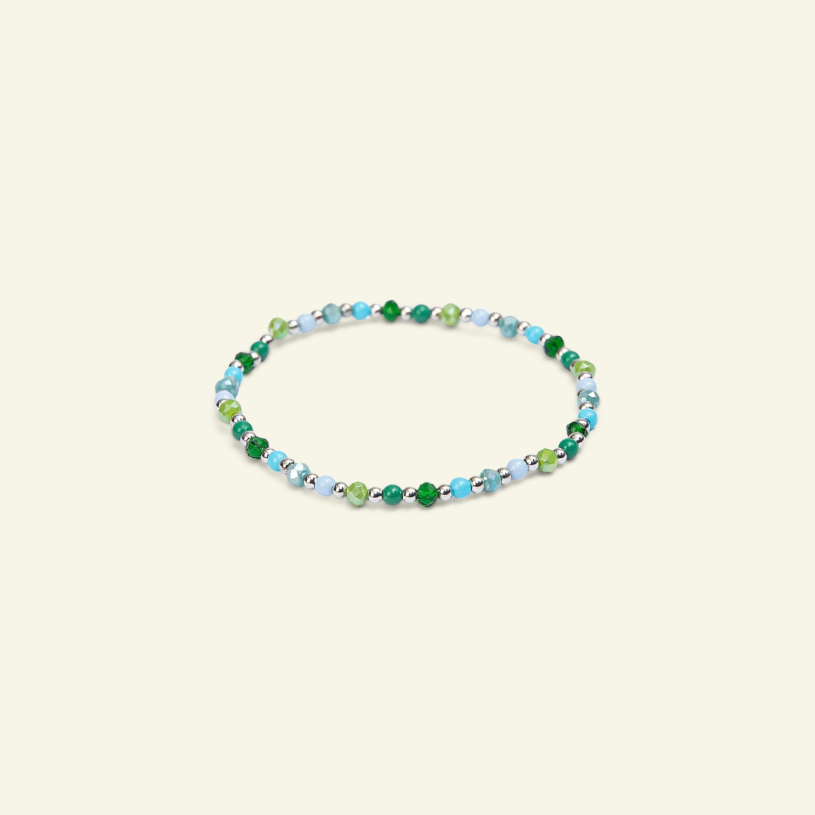 Kit bracelet beads green/silver col. mix 26909_pack_c