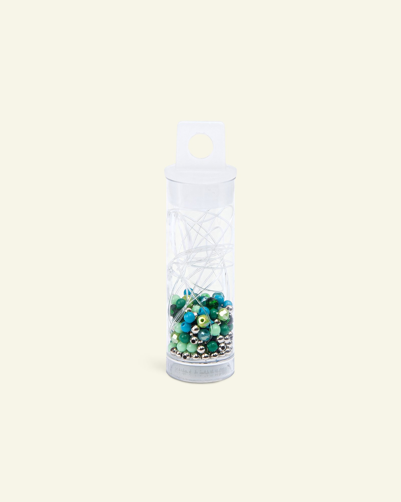 Kit bracelet beads green/silver col. mix 26909_pack