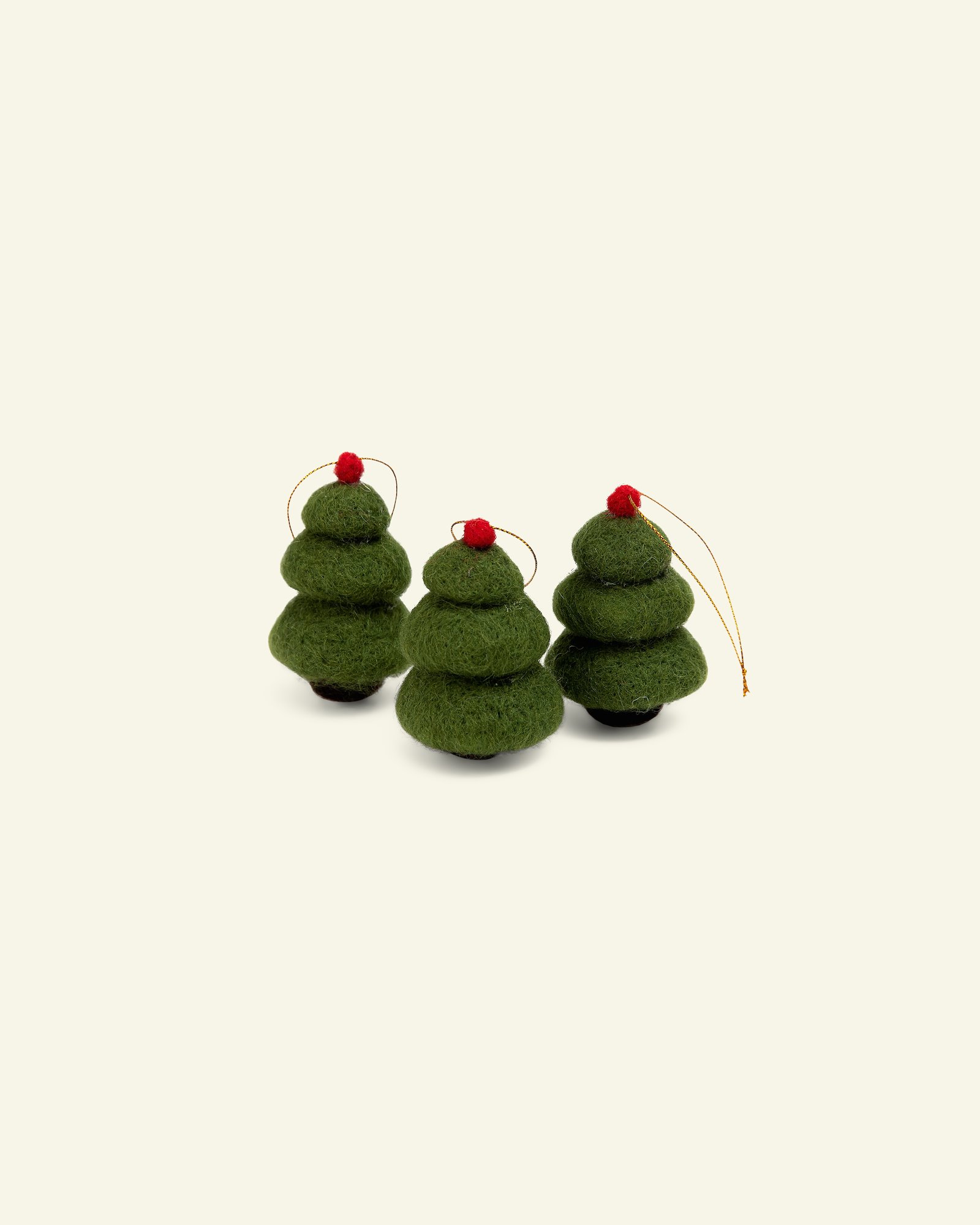 Kit uld juletræ 6cm grøn 3 stk 93790_pack