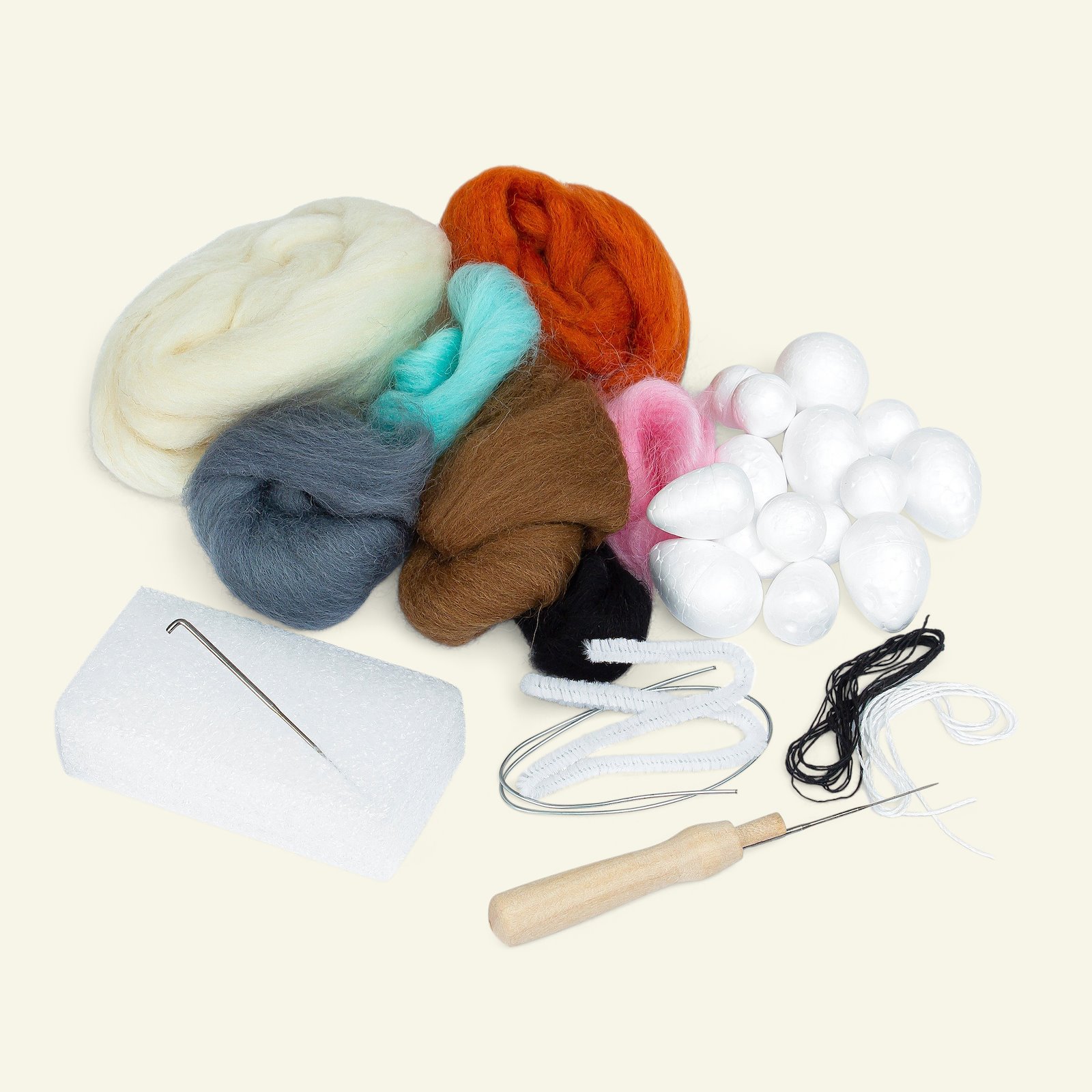 Kit wool 4 animals and balls 1pc 93782_pack_b