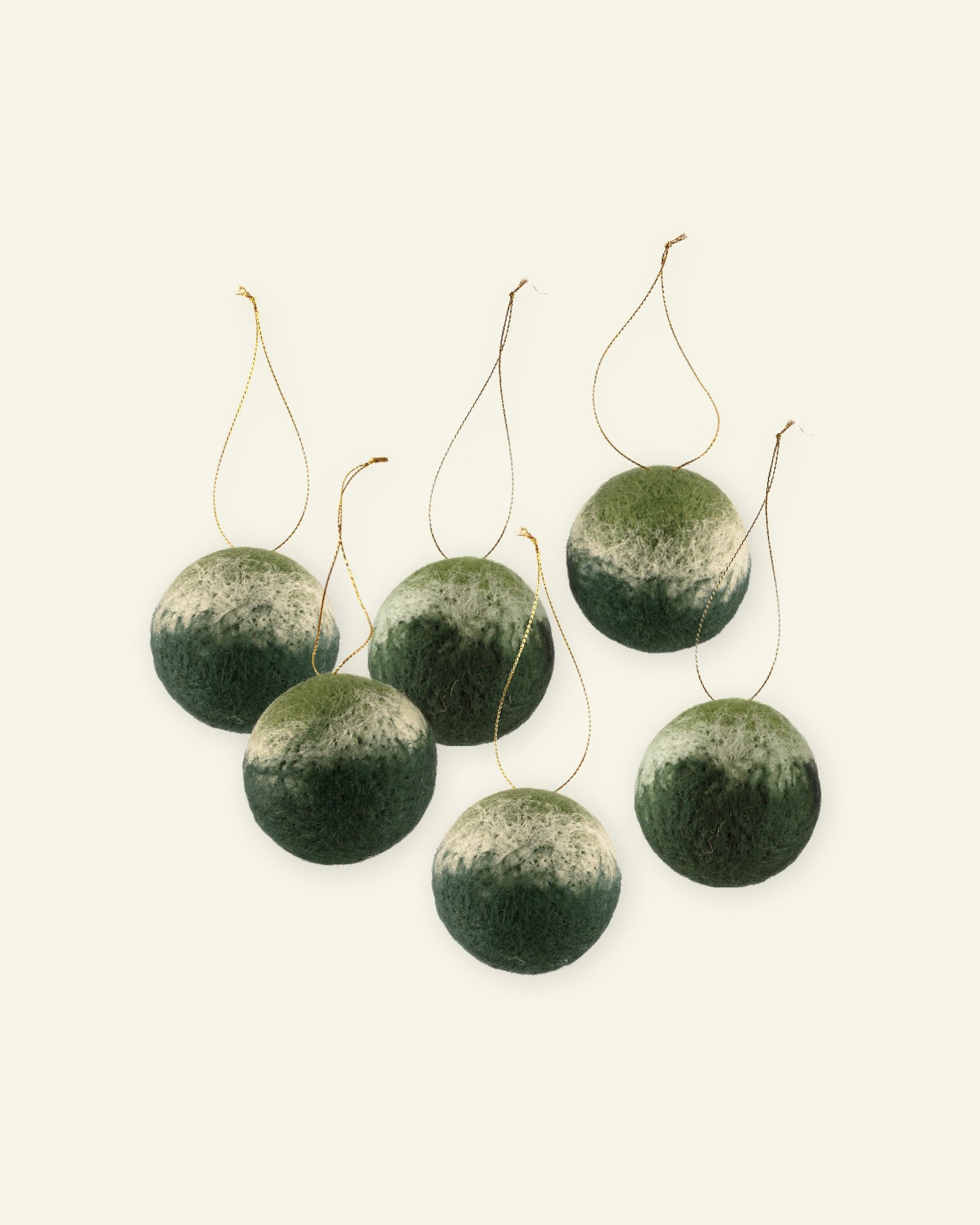 Kit wool baubles 60mm green 6 pcs 93585_pack