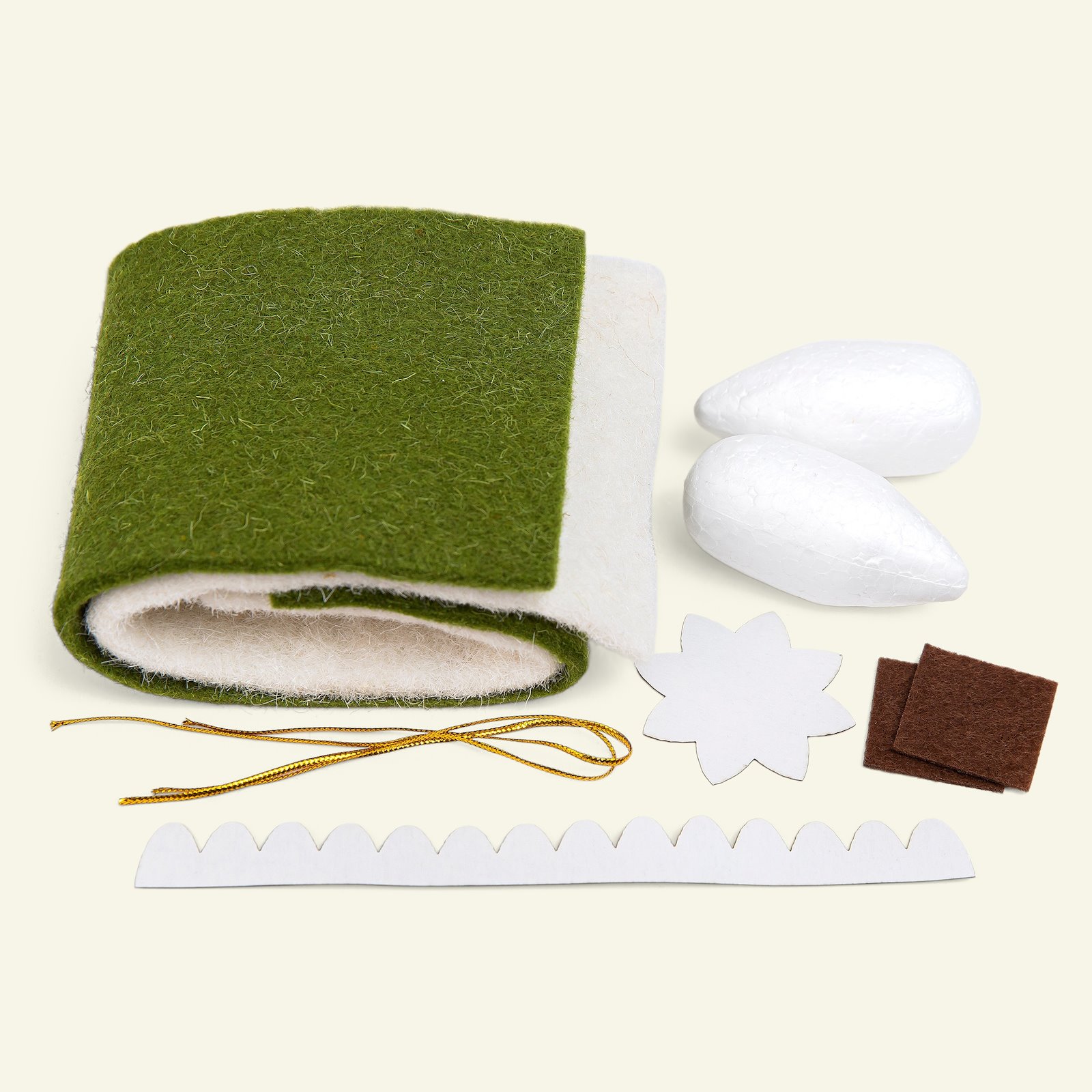 Kit wool cones 10cm green/offwhite 2pcs 93780_pack_b