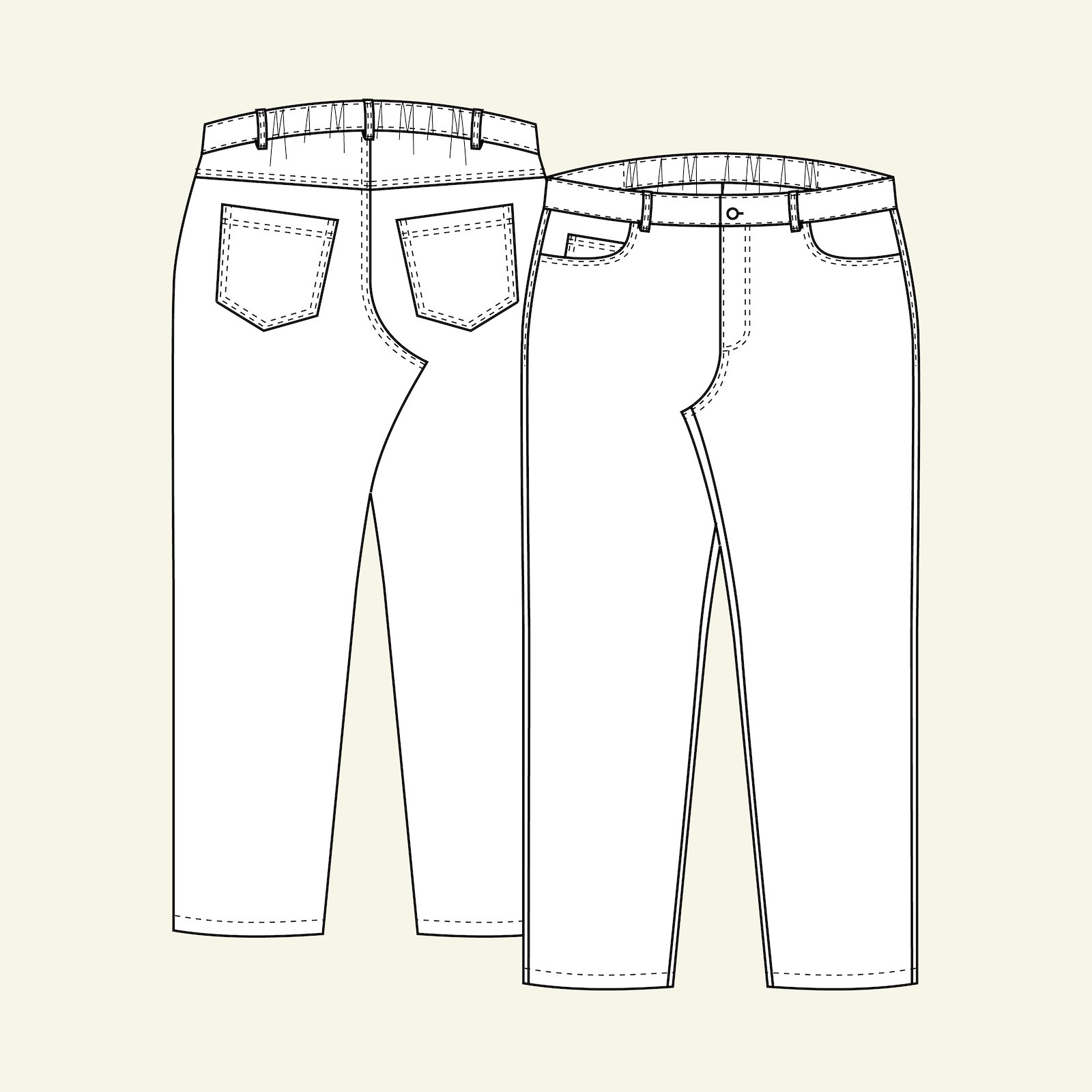 Klassisk jeans m/ strikk i linning b, 50 p70007000_p70007001_p70007002_p70007003_p70007004_pack_b