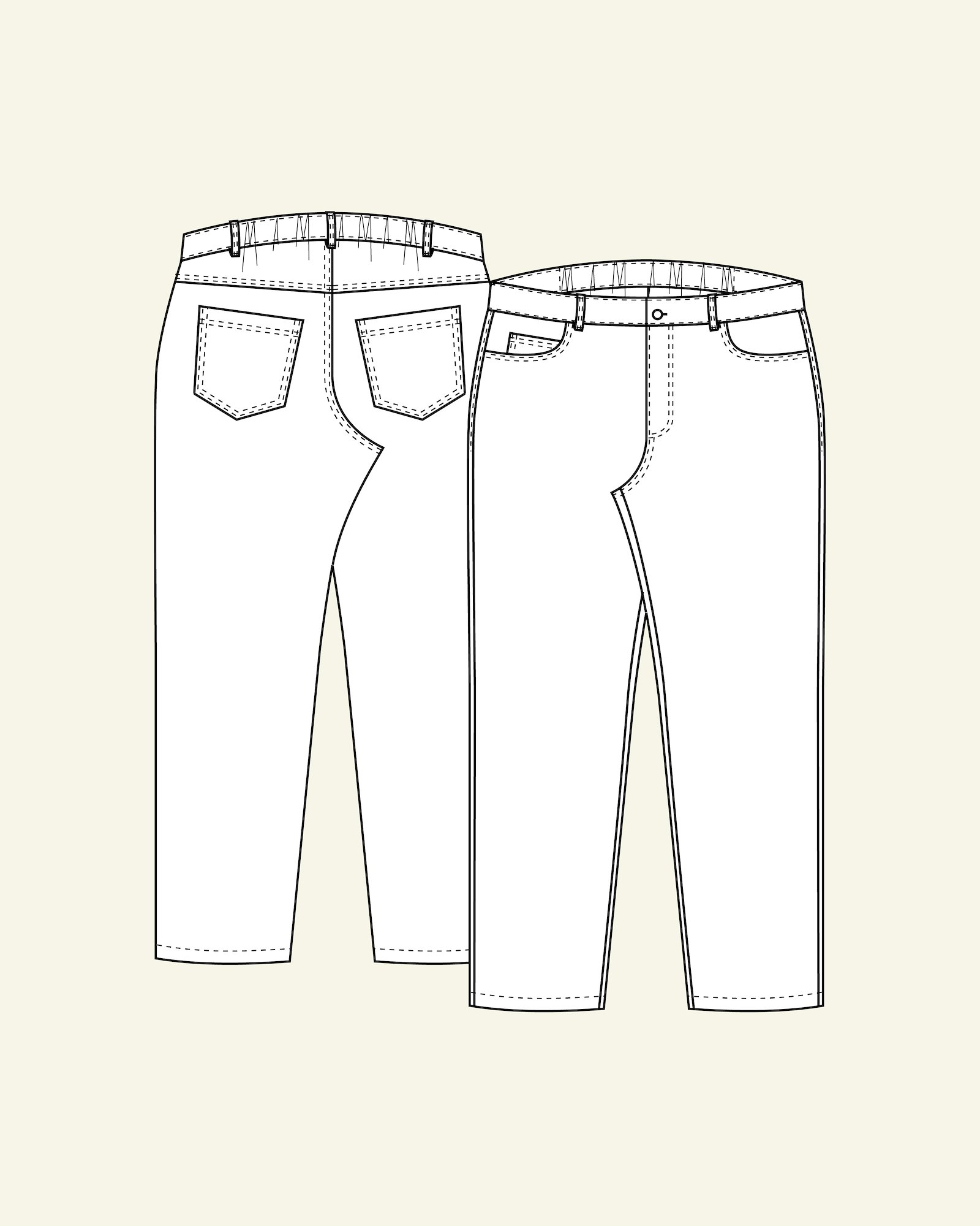 Klassisk jeans m/ strikk i linning b, 60 p70007_pack
