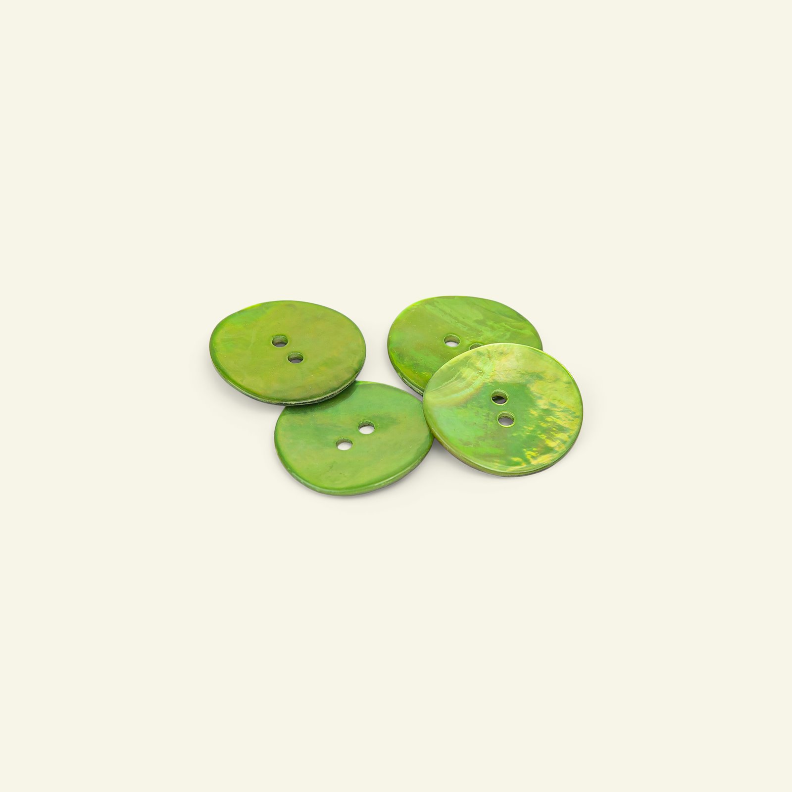 Knap 2-huls perlemor 23mm lime grøn 4stk 33252_pack