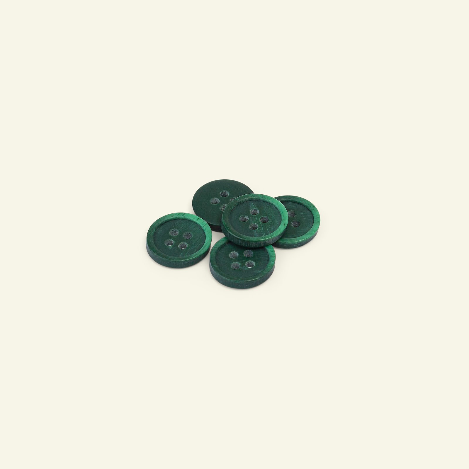 Knap 4-huls marmor m/kant 15mm grøn 5stk 33293_pack