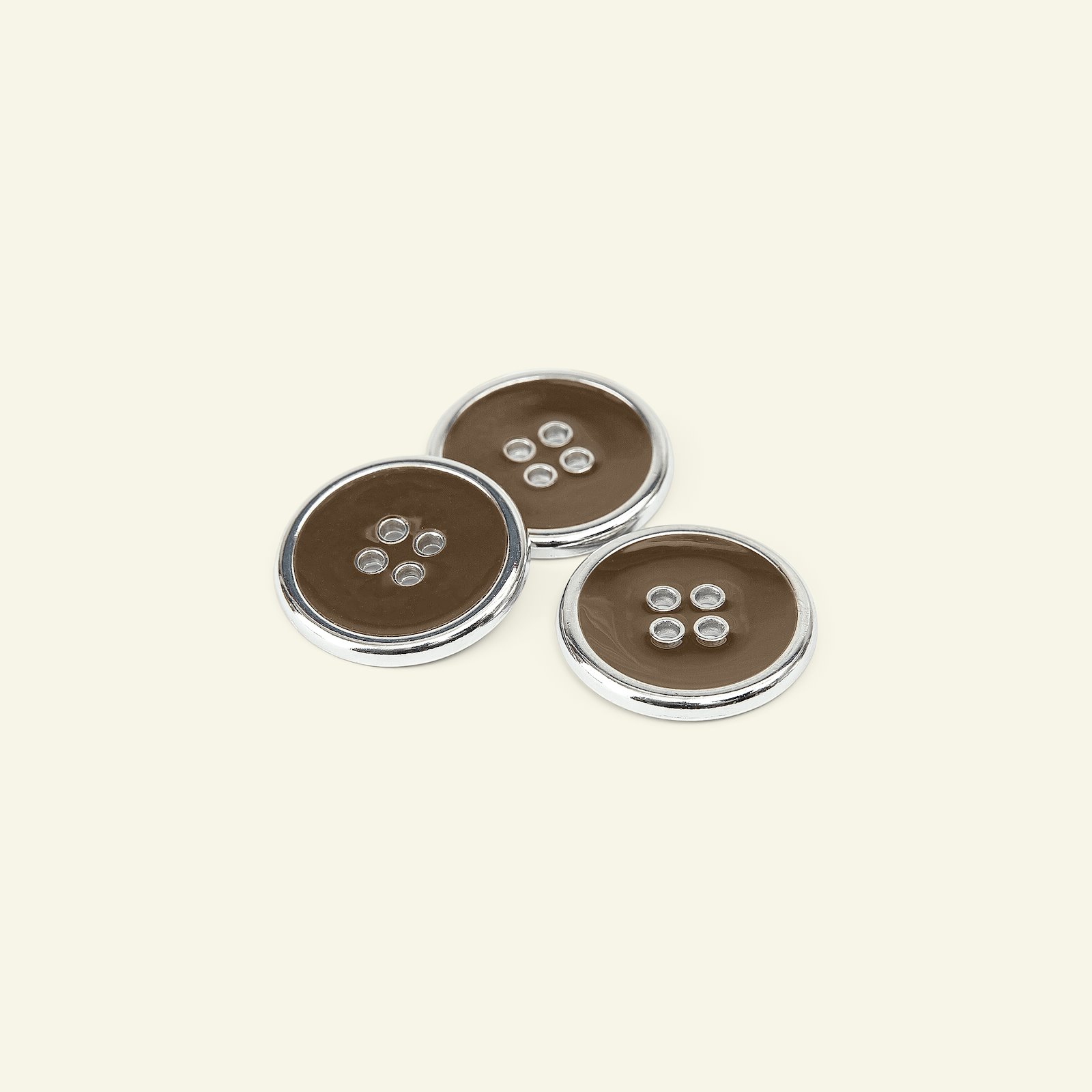 Knapp 4-håls 25mm brun/silver 3st 33412_pack