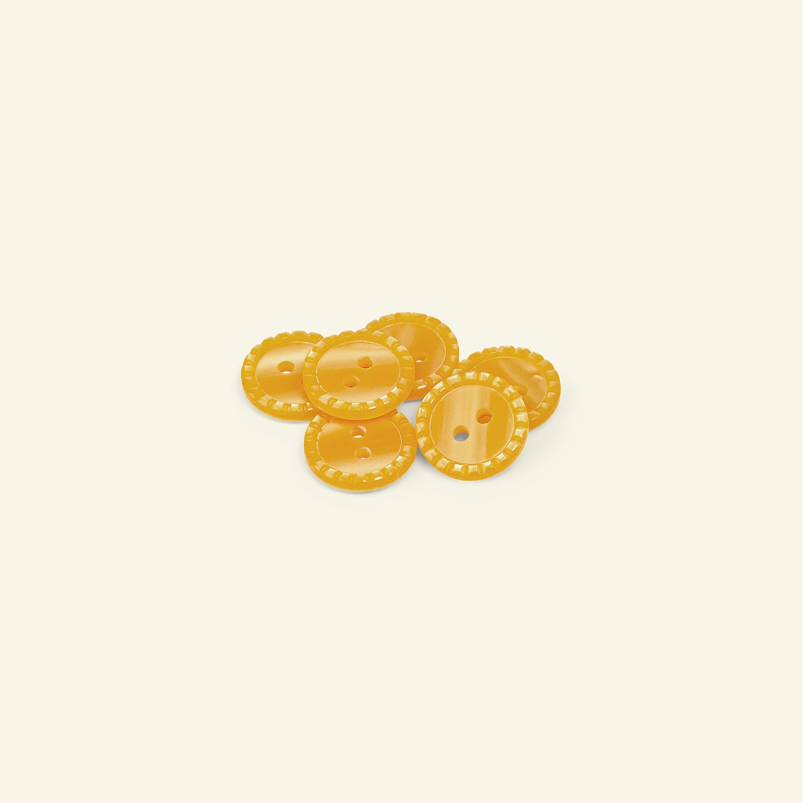 Knopf, 2-Loch 15mm Orange, 6 St. 33229_pack