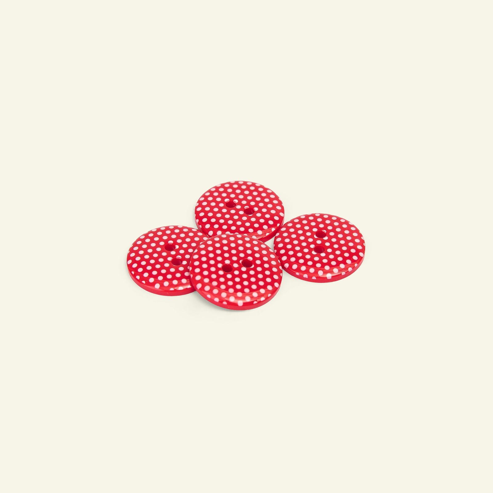 Knopf, 2-Loch 20mm Punkte Rot, 4 St. 33386_pack