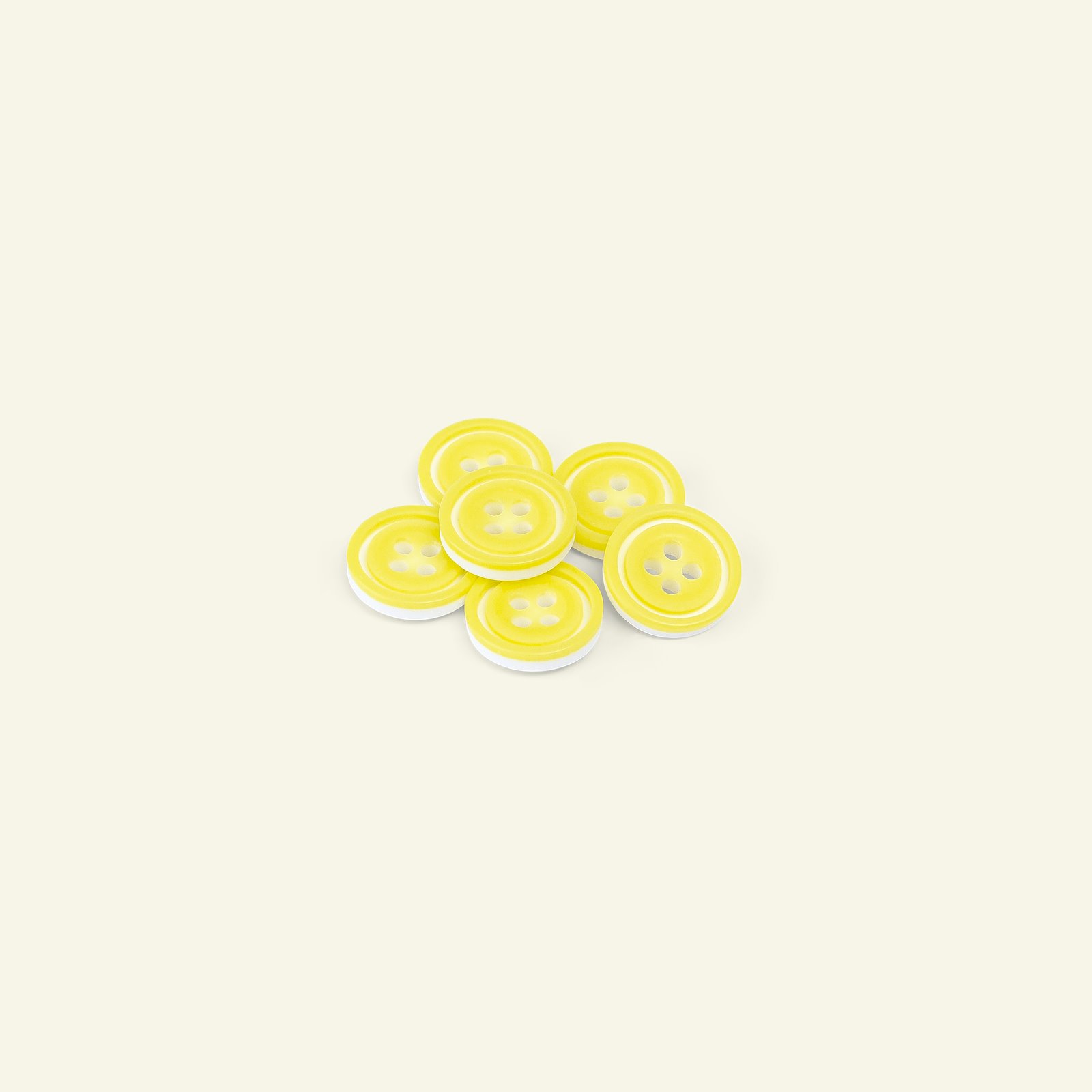 Knopf, 4-Loch 14mm Lemon/Weiß, 6 St. 33291_pack