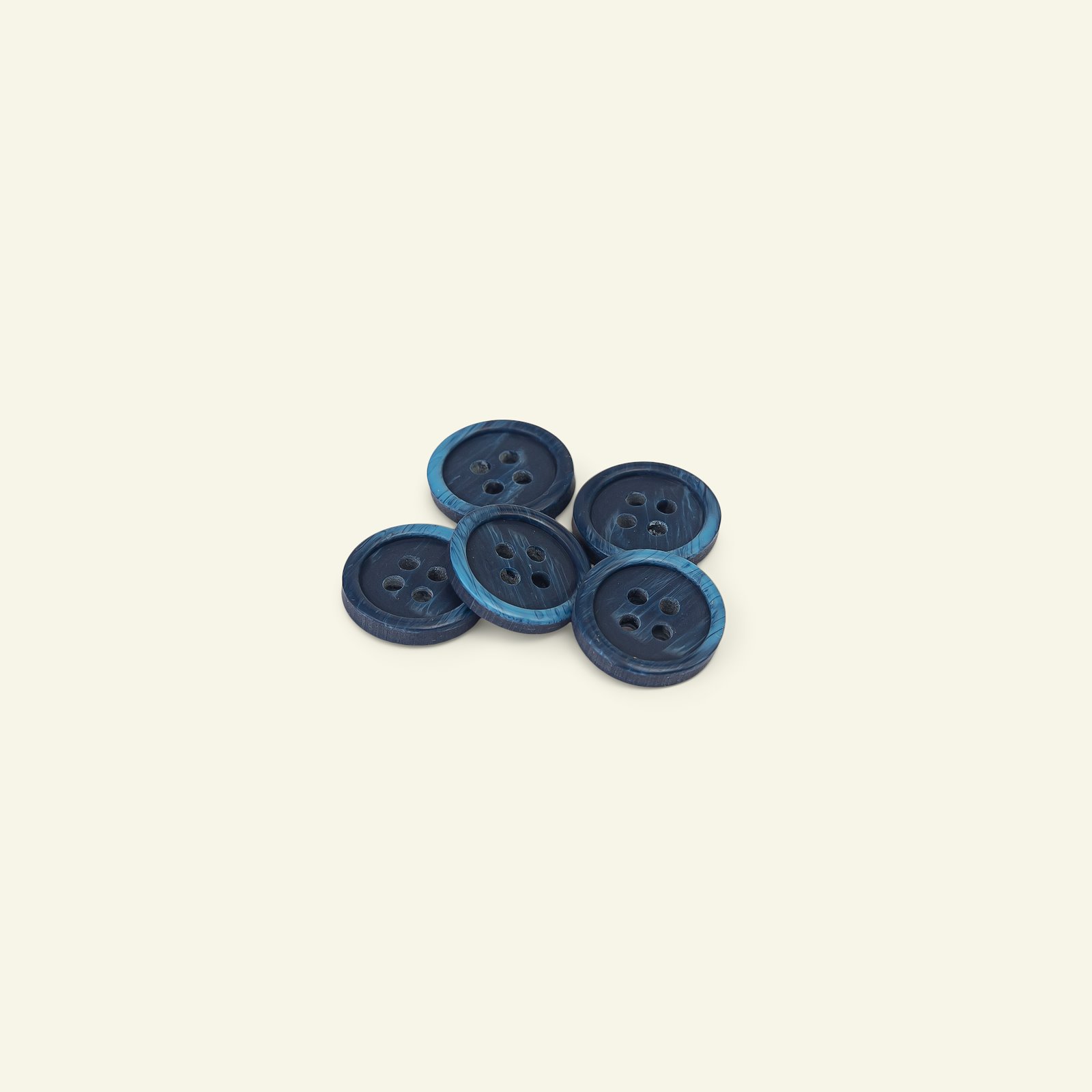 Knopf, 4-Loch 15mm Blau, 5 St. 33184_pack
