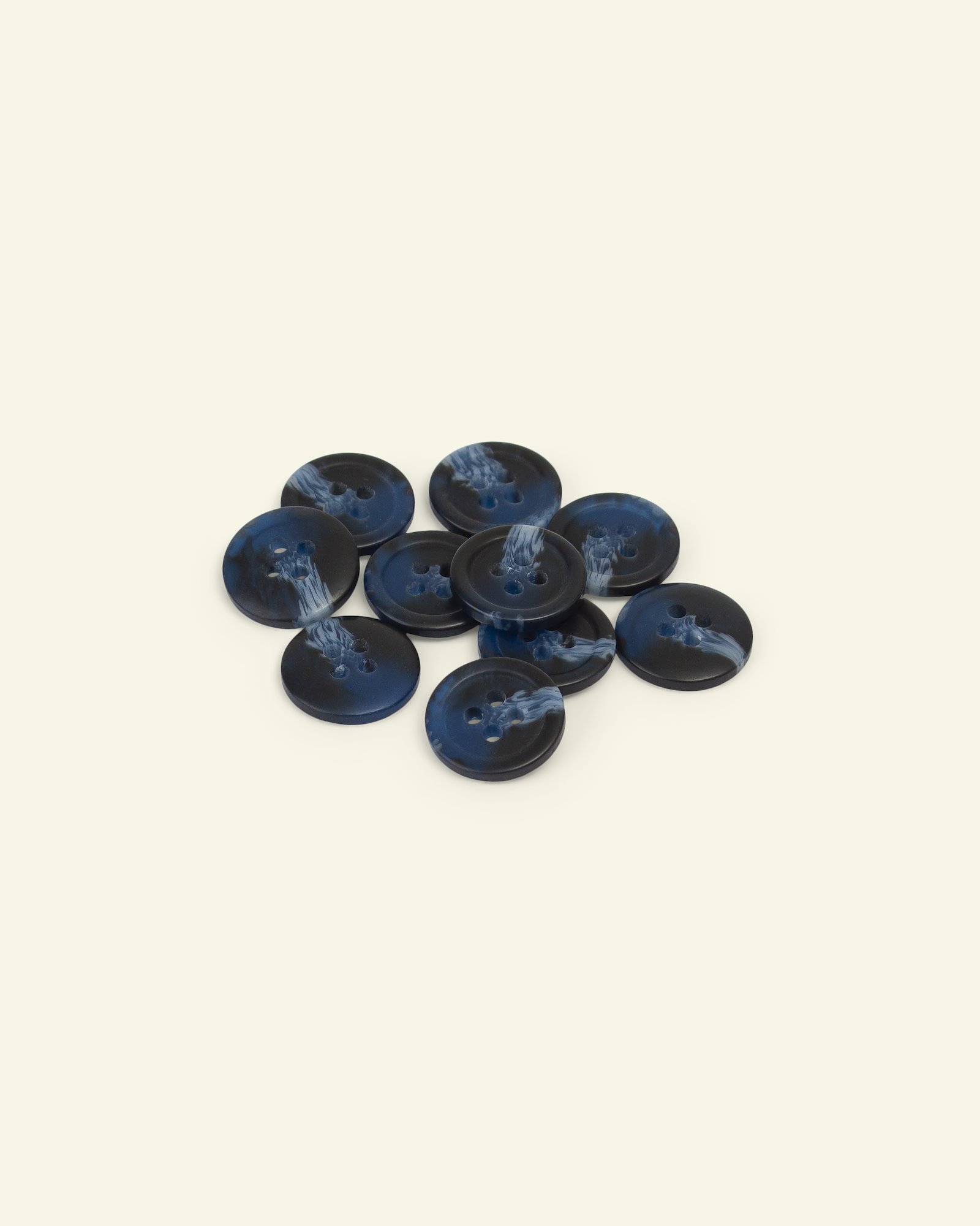 Knopf, 4-Loch 15mm Marmor Blau, 10 St. 33115_pack