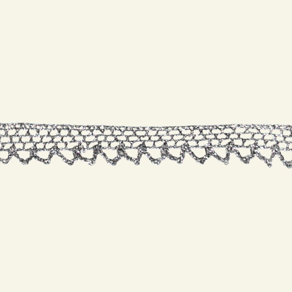 Lace trimming 13mm silver lurex 3m 21096_pack