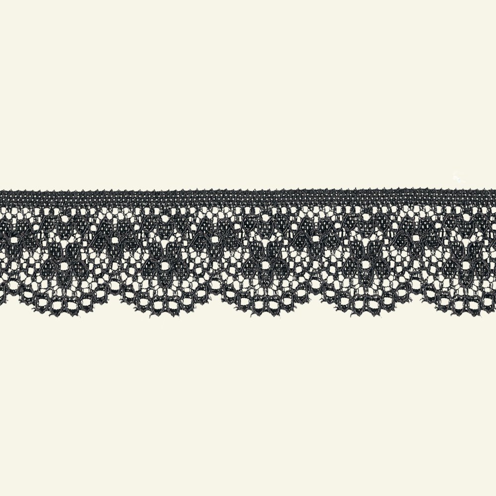 Lace with stretch 25mm black 3m 25111_pack