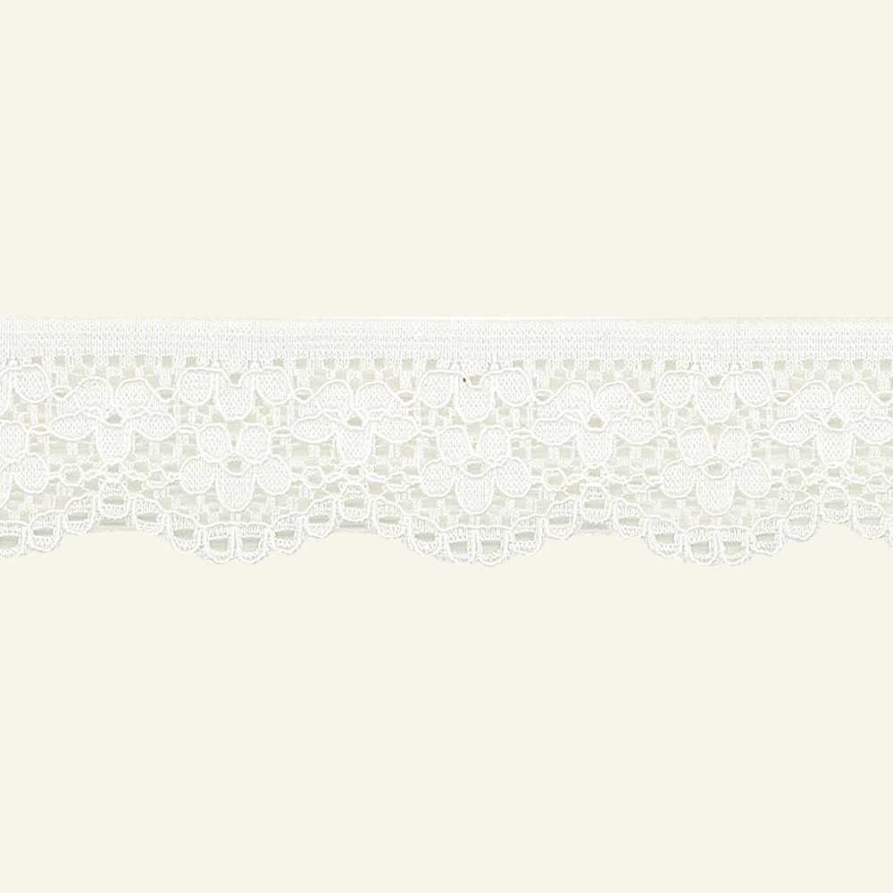 Lace with stretch 25mm white 3m 25340_pack