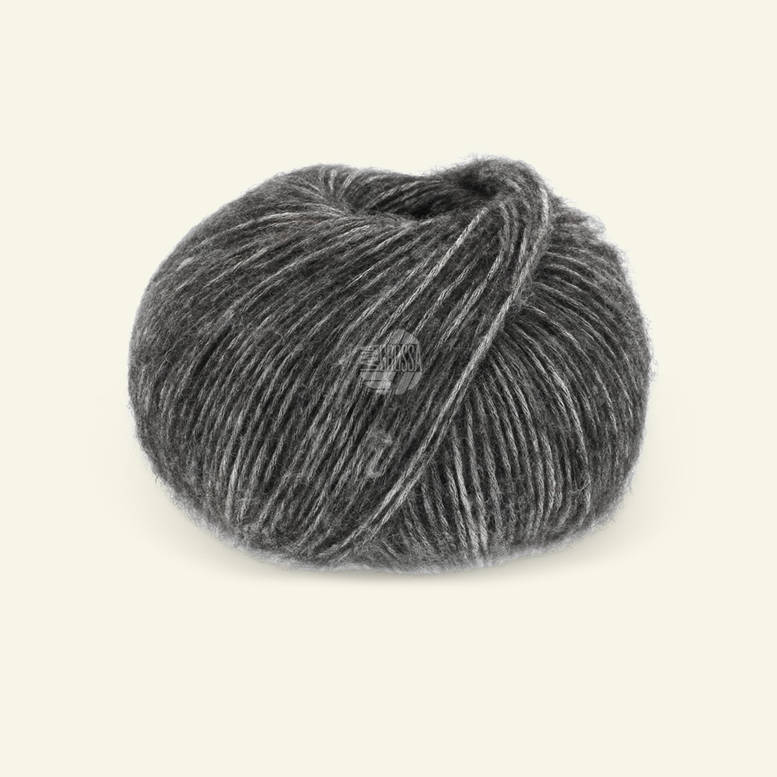 Lana Grossa, cotton/alpaca yarn "Natural Alpaca Pelo", dark grey mel. 90001019_pack